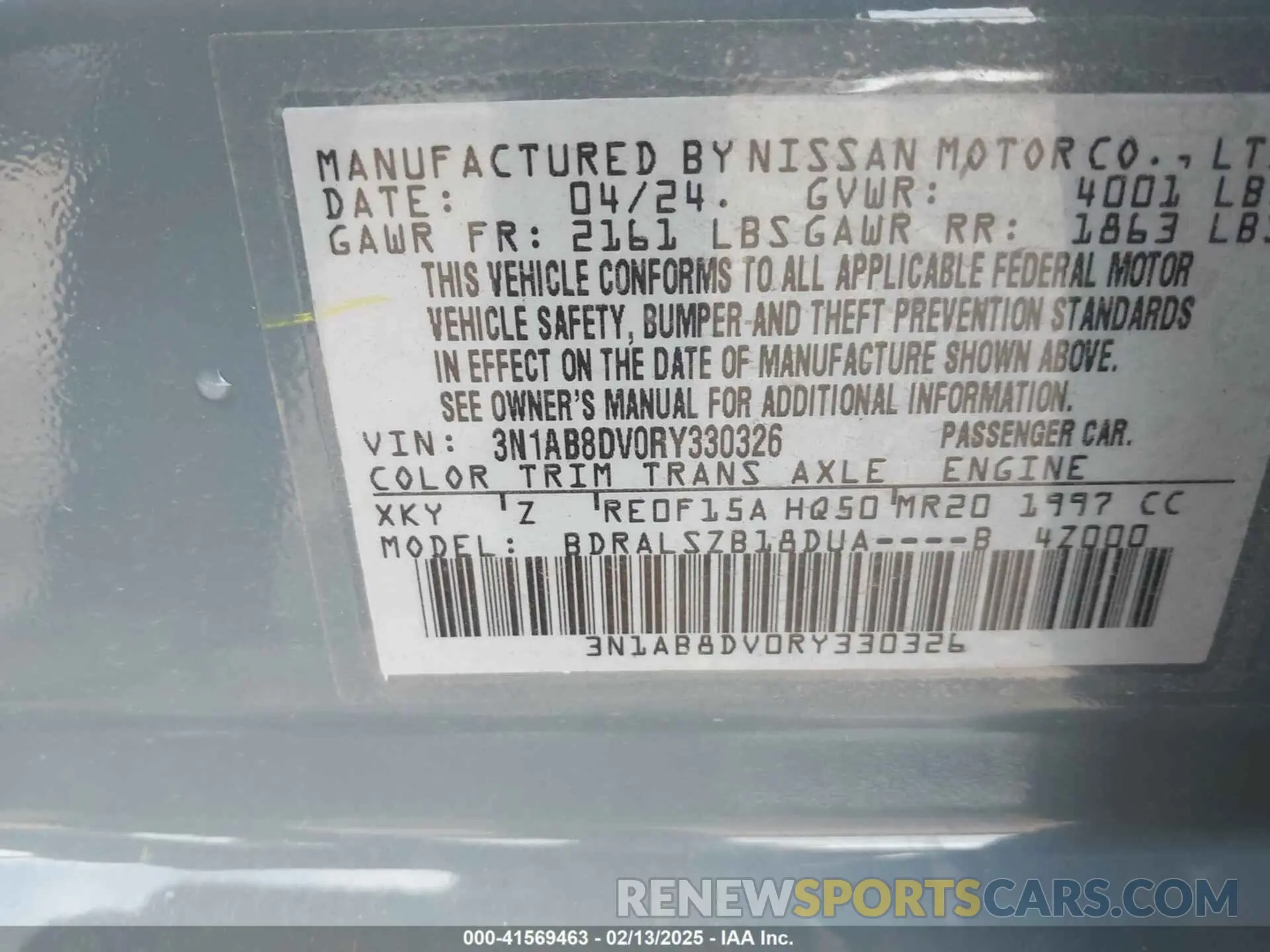 9 Photograph of a damaged car 3N1AB8DV0RY330326 NISSAN SENTRA 2024