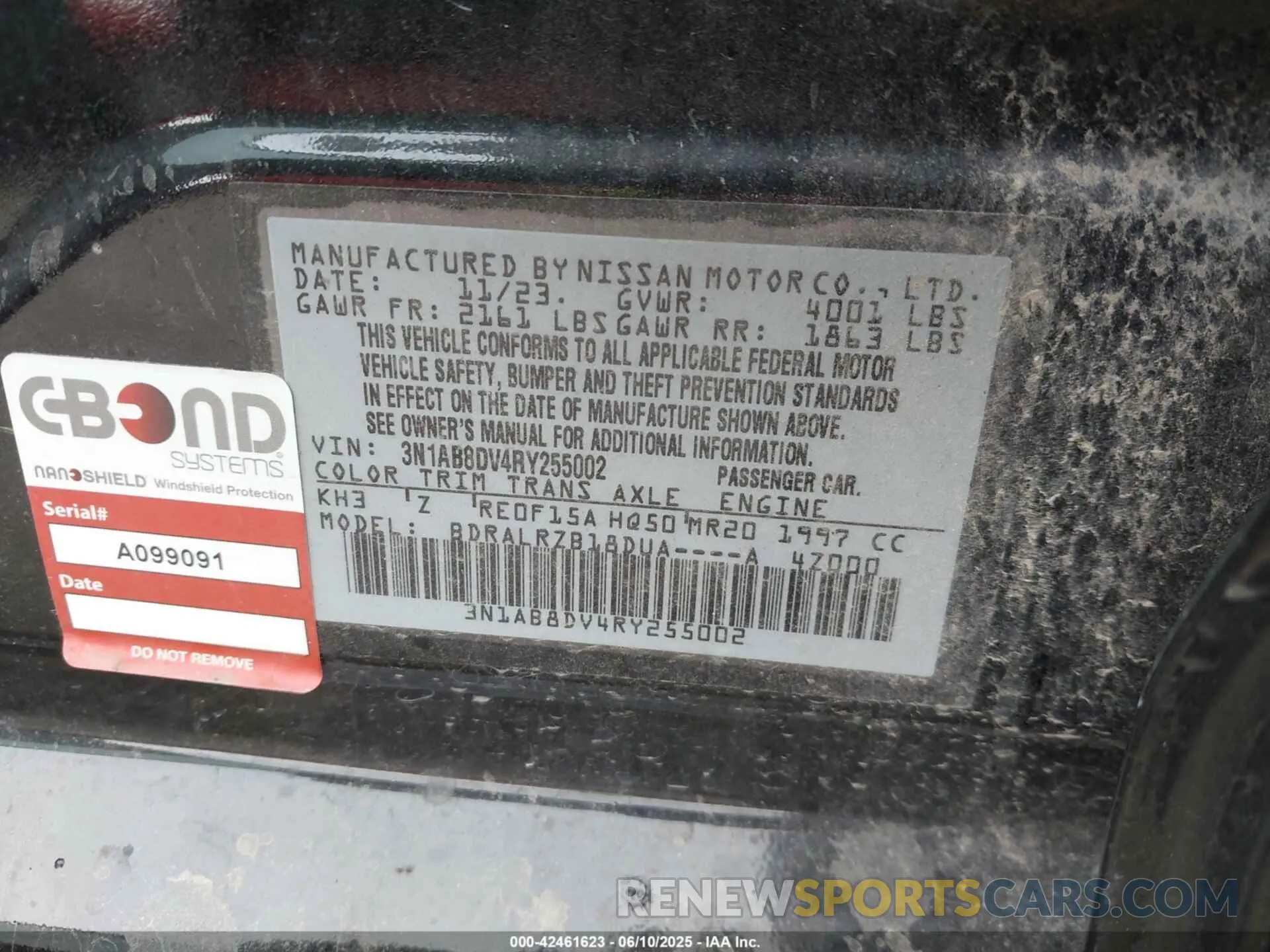 9 Photograph of a damaged car 3N1AB8DV4RY255002 NISSAN SENTRA 2024