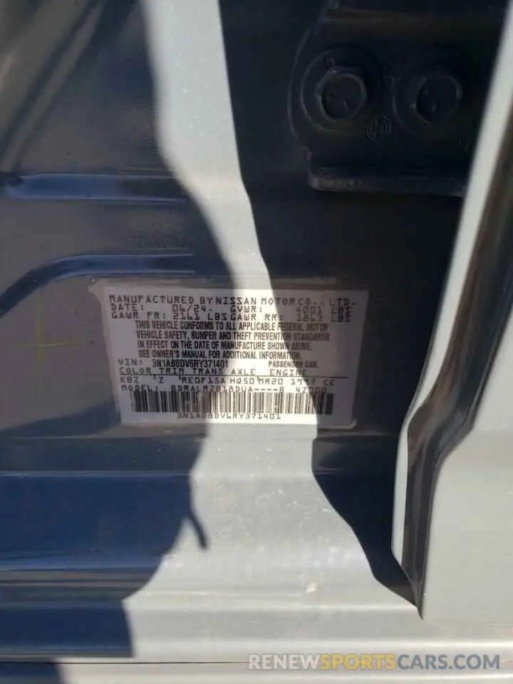 12 Photograph of a damaged car 3N1AB8DV6RY371401 NISSAN SENTRA 2024