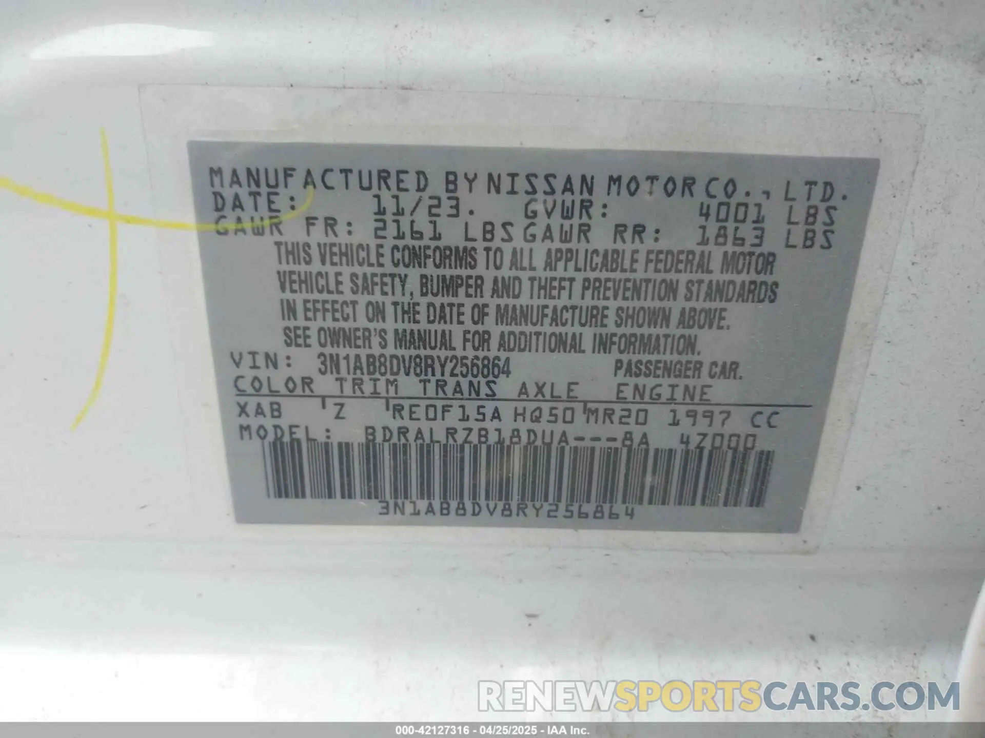 9 Photograph of a damaged car 3N1AB8DV8RY256864 NISSAN SENTRA 2024