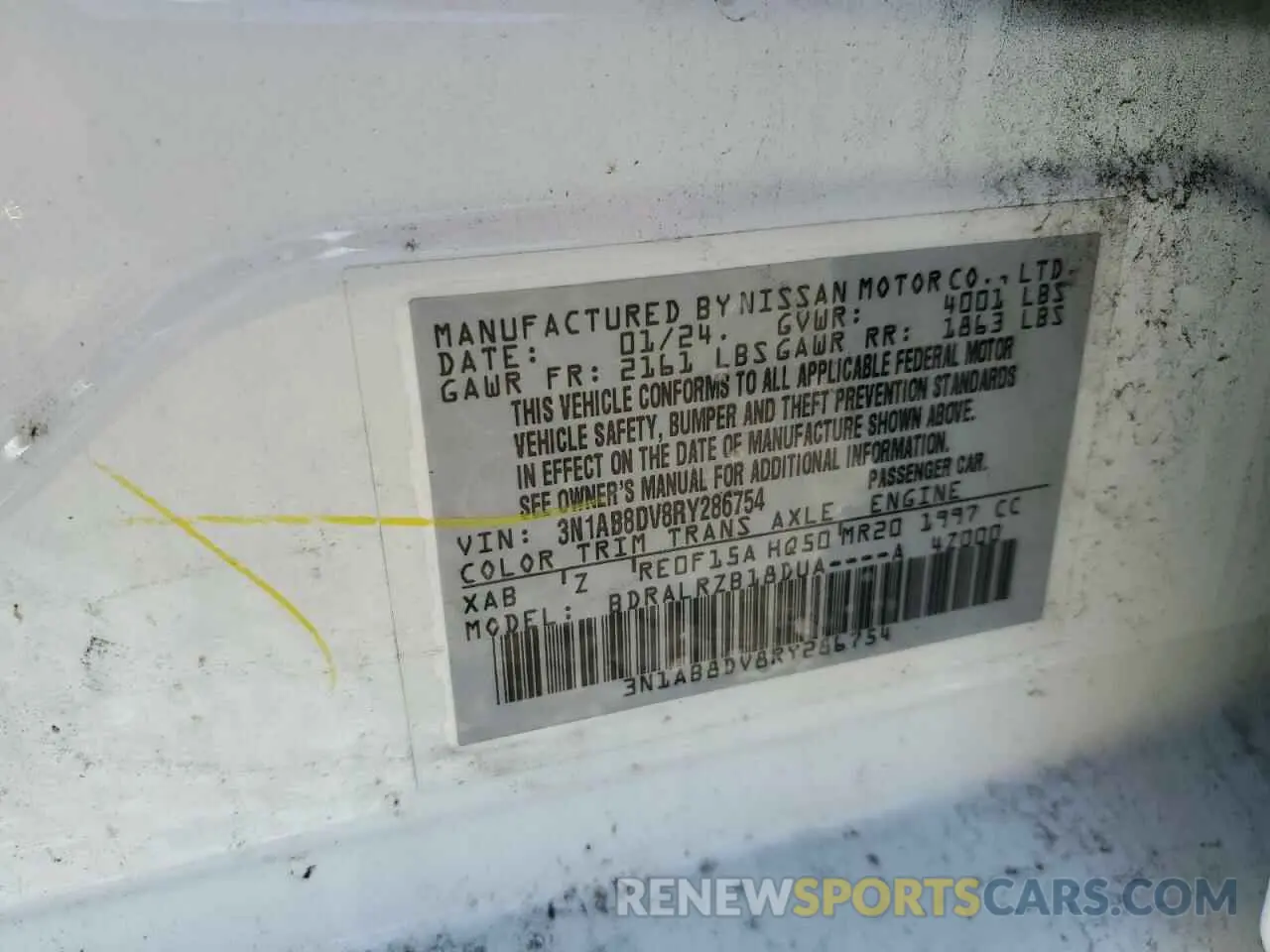 12 Photograph of a damaged car 3N1AB8DV8RY286754 NISSAN SENTRA 2024