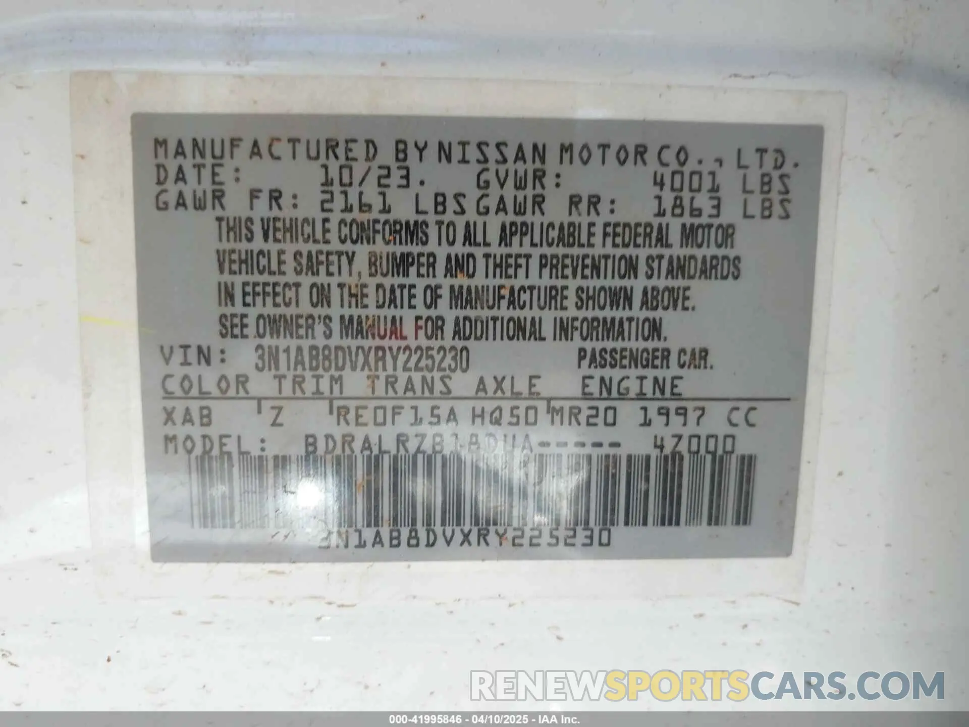 9 Photograph of a damaged car 3N1AB8DVXRY225230 NISSAN SENTRA 2024