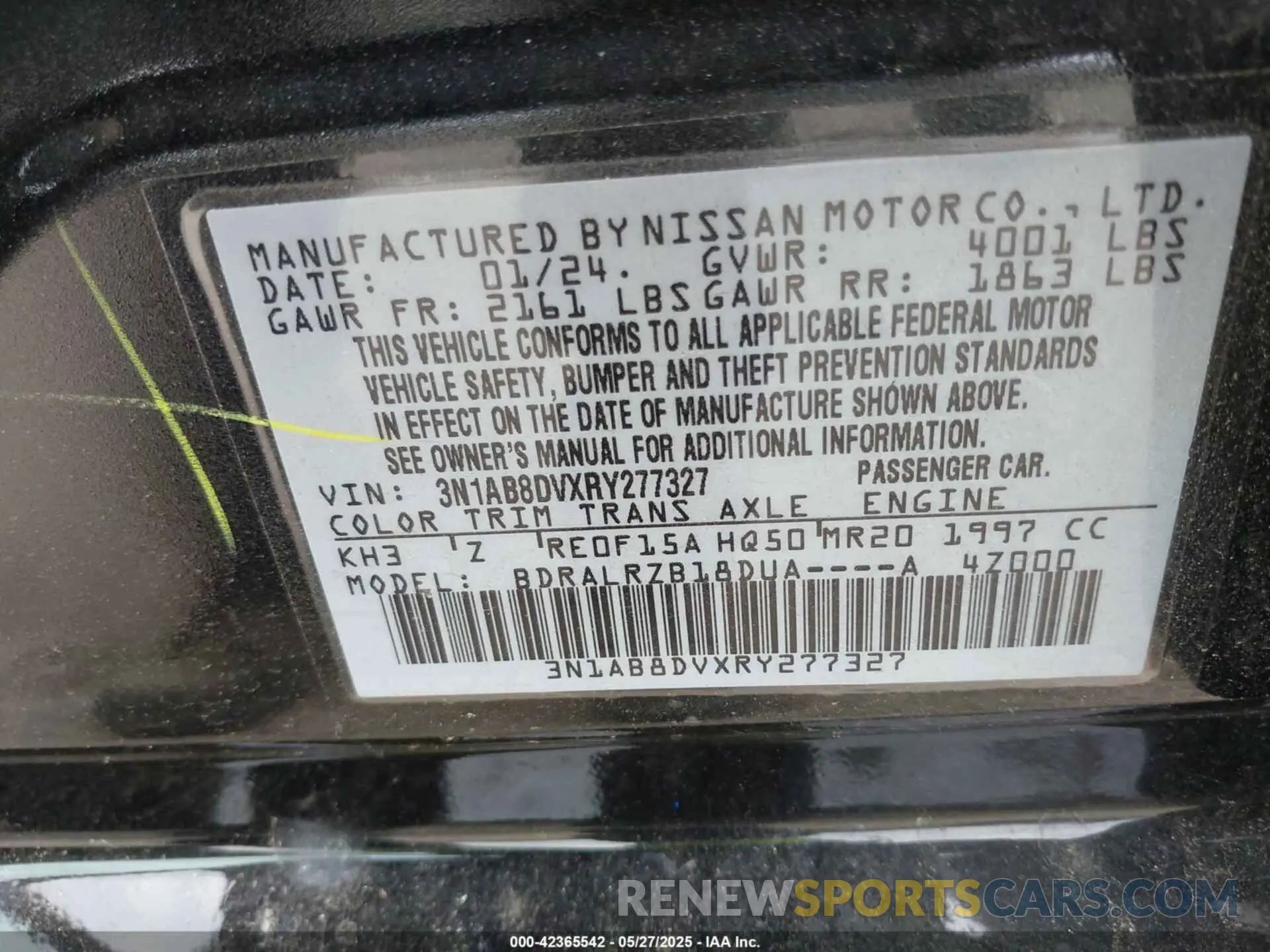 9 Photograph of a damaged car 3N1AB8DVXRY277327 NISSAN SENTRA 2024