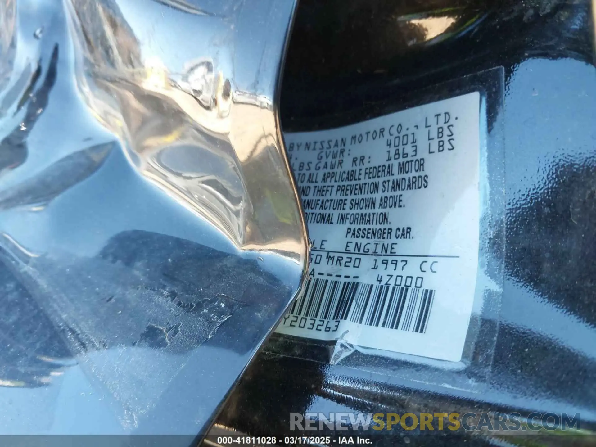 9 Photograph of a damaged car 3N1AB8CV4SY203263 NISSAN SENTRA 2025