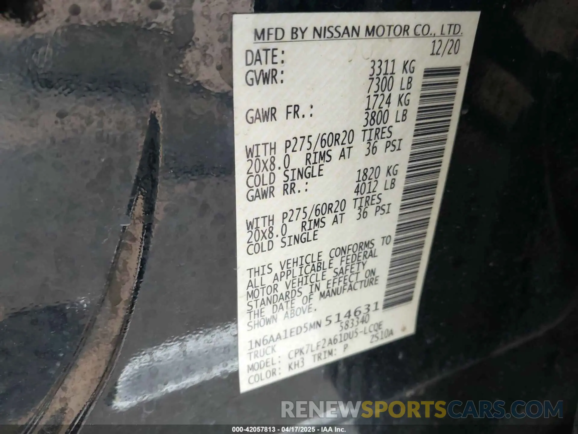 9 Photograph of a damaged car 1N6AA1ED5MN514631 NISSAN TITAN 2021