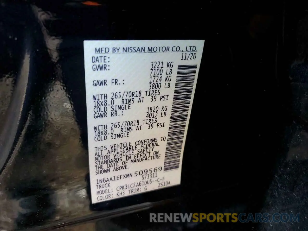 12 Photograph of a damaged car 1N6AA1EFXMN509569 NISSAN TITAN 2021
