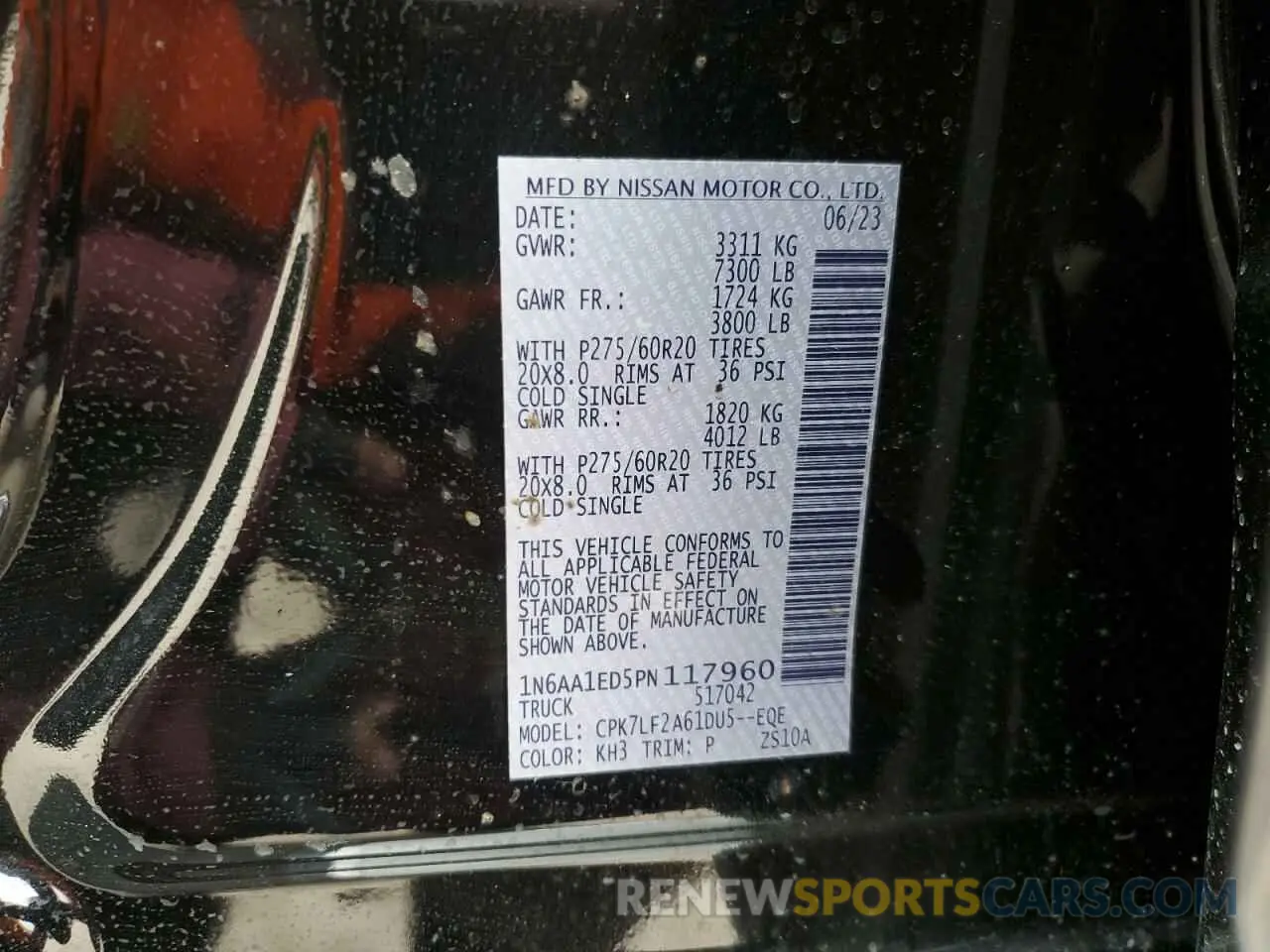 12 Photograph of a damaged car 1N6AA1ED5PN117960 NISSAN TITAN 2023
