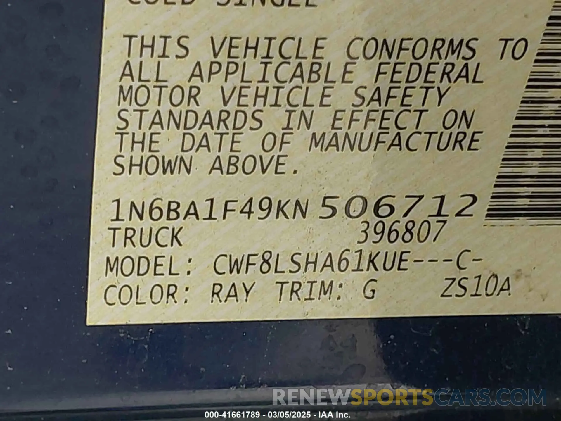 9 Photograph of a damaged car 1N6BA1F49KN506712 NISSAN TITAN XD 2019