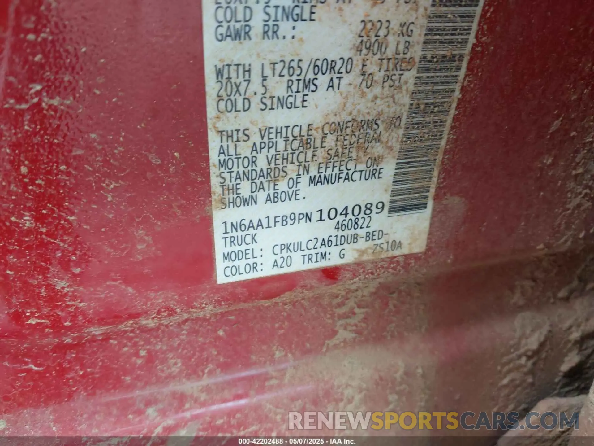 9 Photograph of a damaged car 1N6AA1FB9PN104089 NISSAN TITAN XD 2023