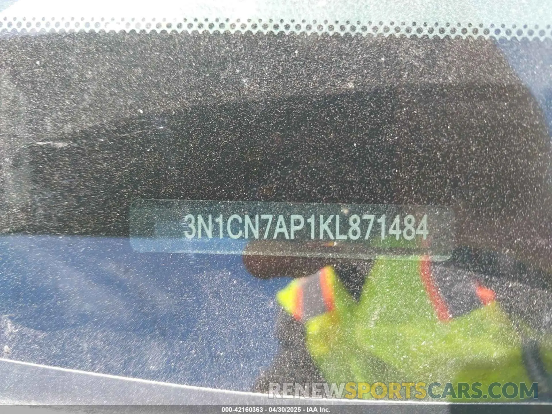 9 Photograph of a damaged car 3N1CN7AP1KL871484 NISSAN VERSA 2019