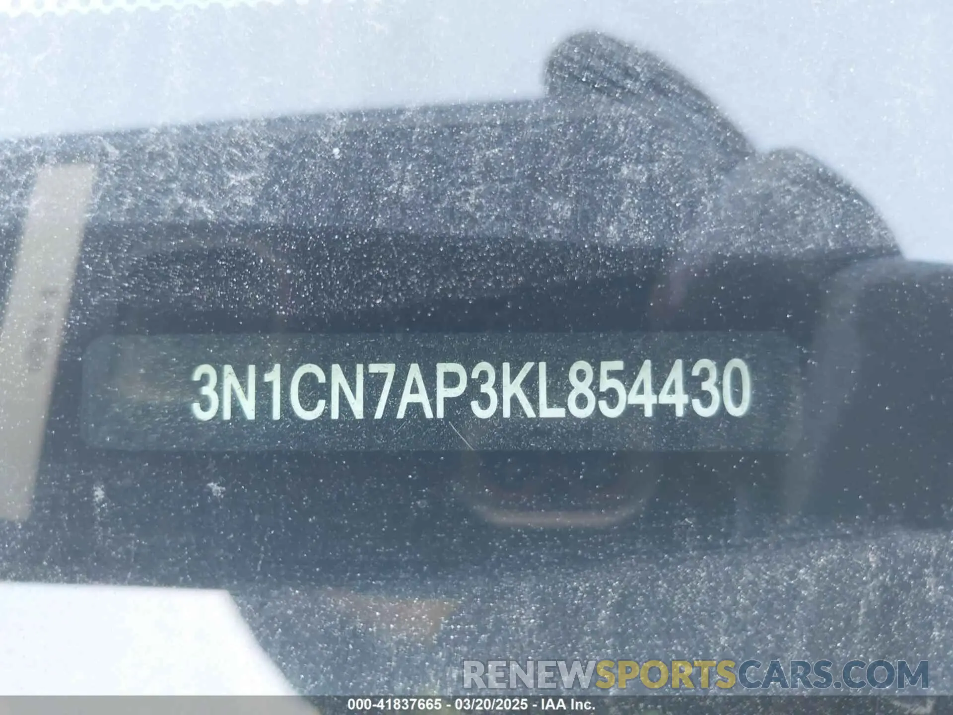 9 Photograph of a damaged car 3N1CN7AP3KL854430 NISSAN VERSA 2019