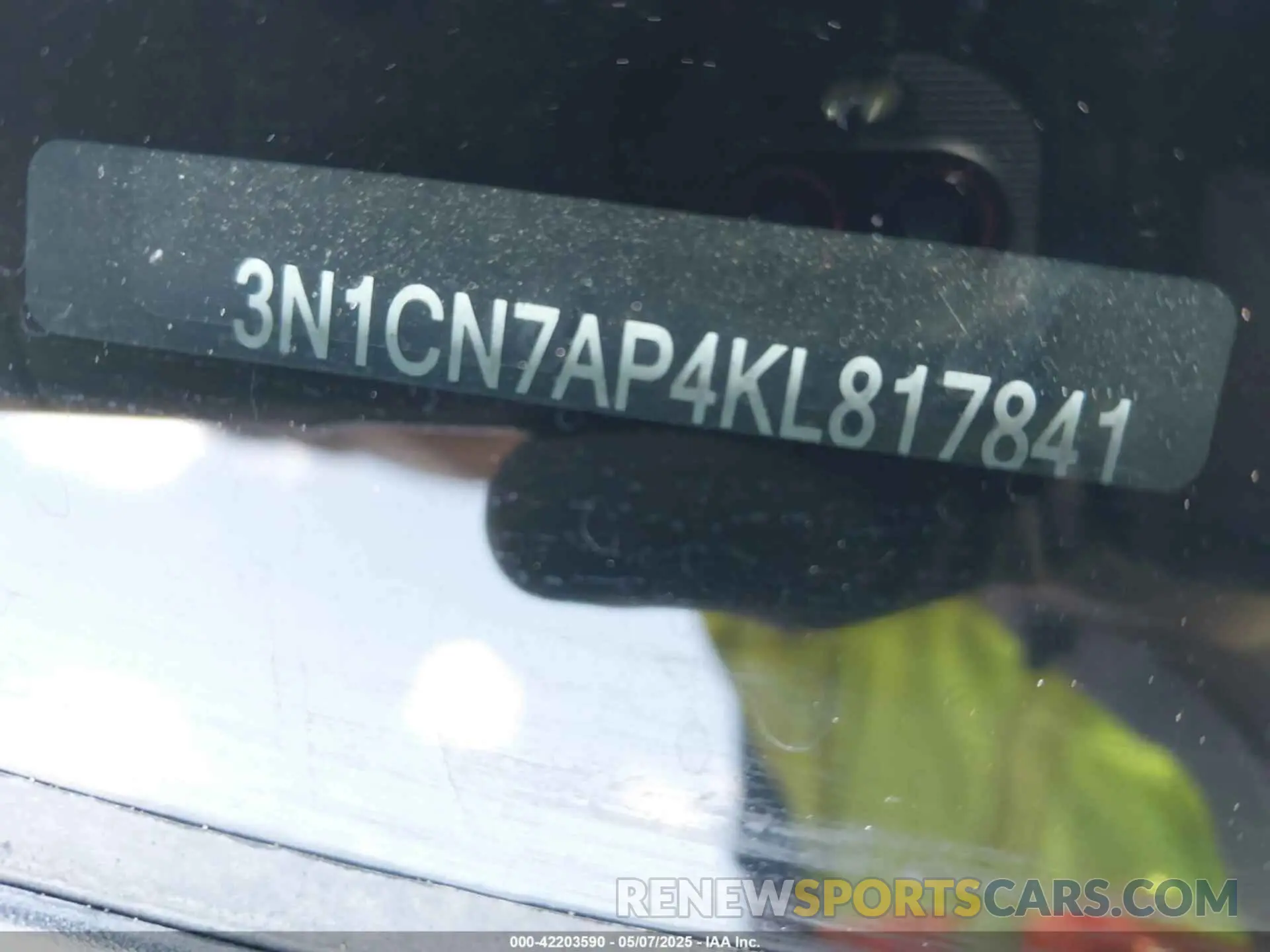 9 Photograph of a damaged car 3N1CN7AP4KL817841 NISSAN VERSA 2019