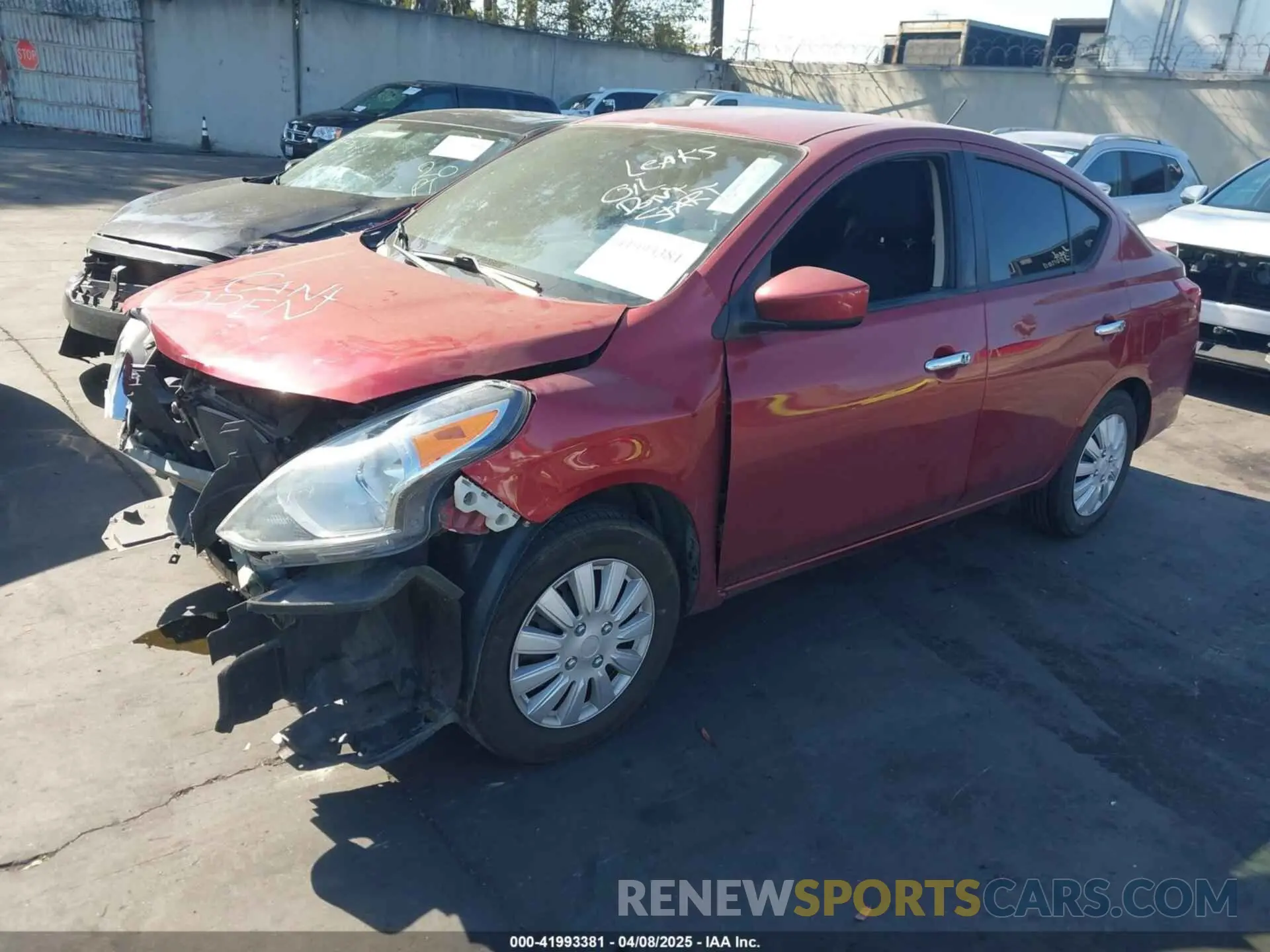 2 Photograph of a damaged car 3N1CN7AP5KL861668 NISSAN VERSA 2019