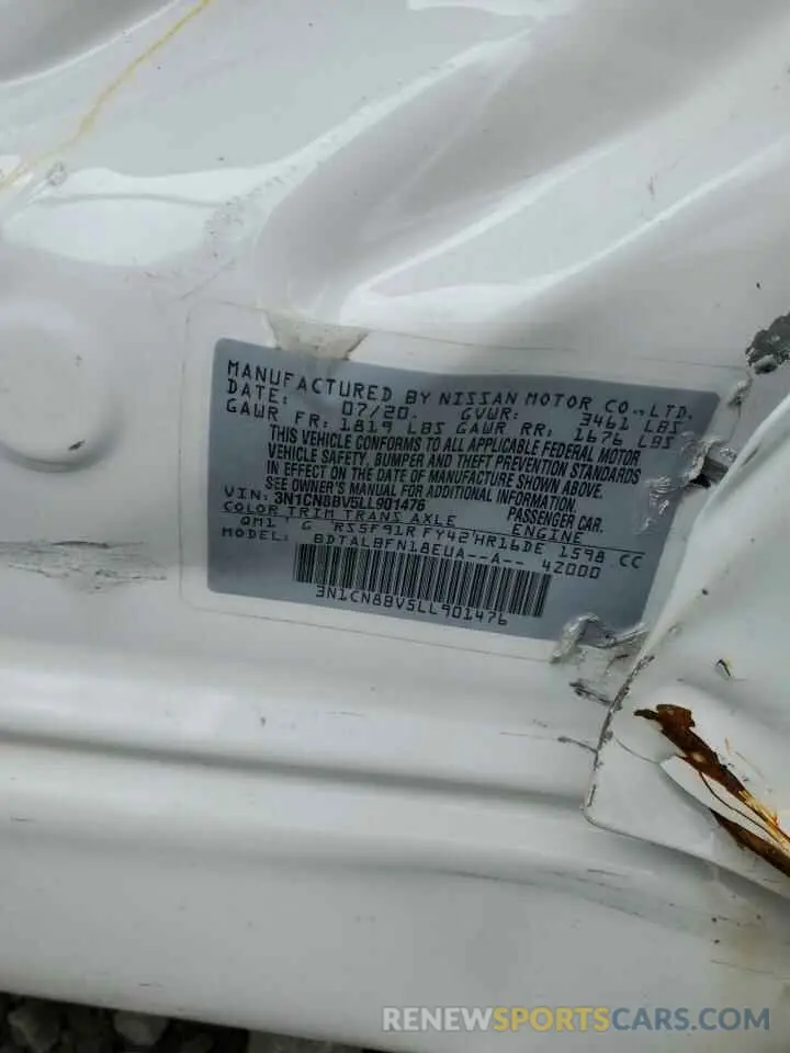 13 Photograph of a damaged car 3N1CN8BV5LL901476 NISSAN VERSA 2020