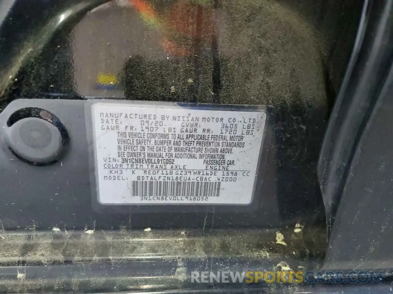 12 Photograph of a damaged car 3N1CN8EV0LL918052 NISSAN VERSA 2020