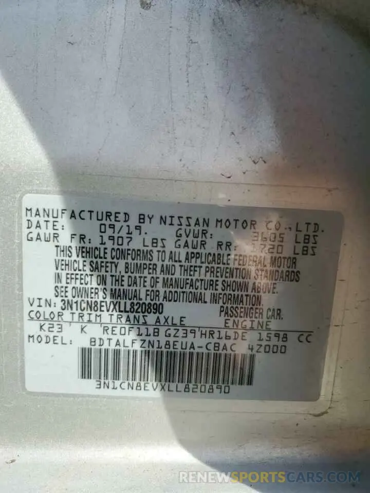 12 Photograph of a damaged car 3N1CN8EVXLL820890 NISSAN VERSA 2020