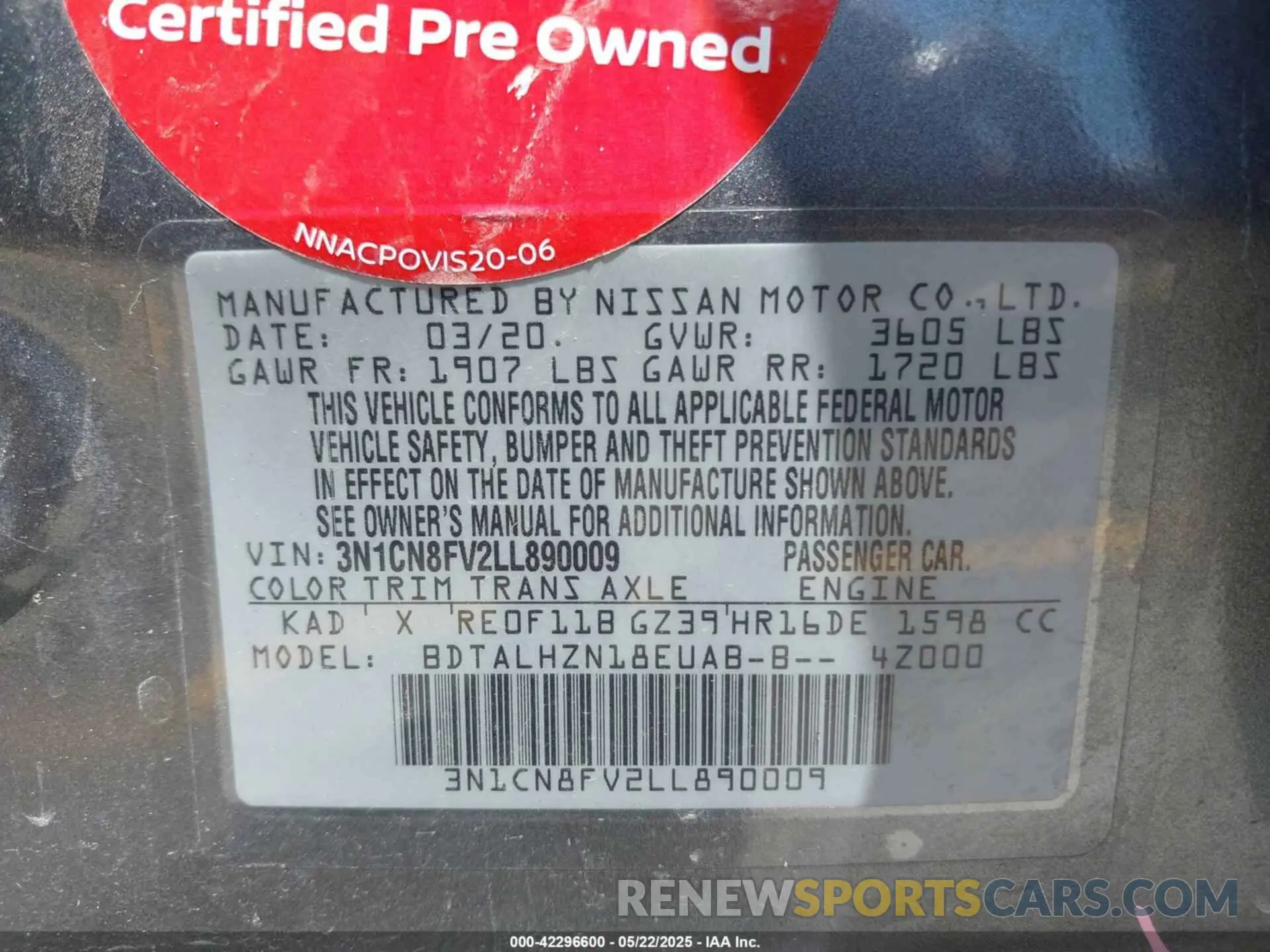 9 Photograph of a damaged car 3N1CN8FV2LL890009 NISSAN VERSA 2020