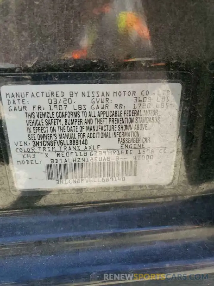 12 Photograph of a damaged car 3N1CN8FV6LL889140 NISSAN VERSA 2020