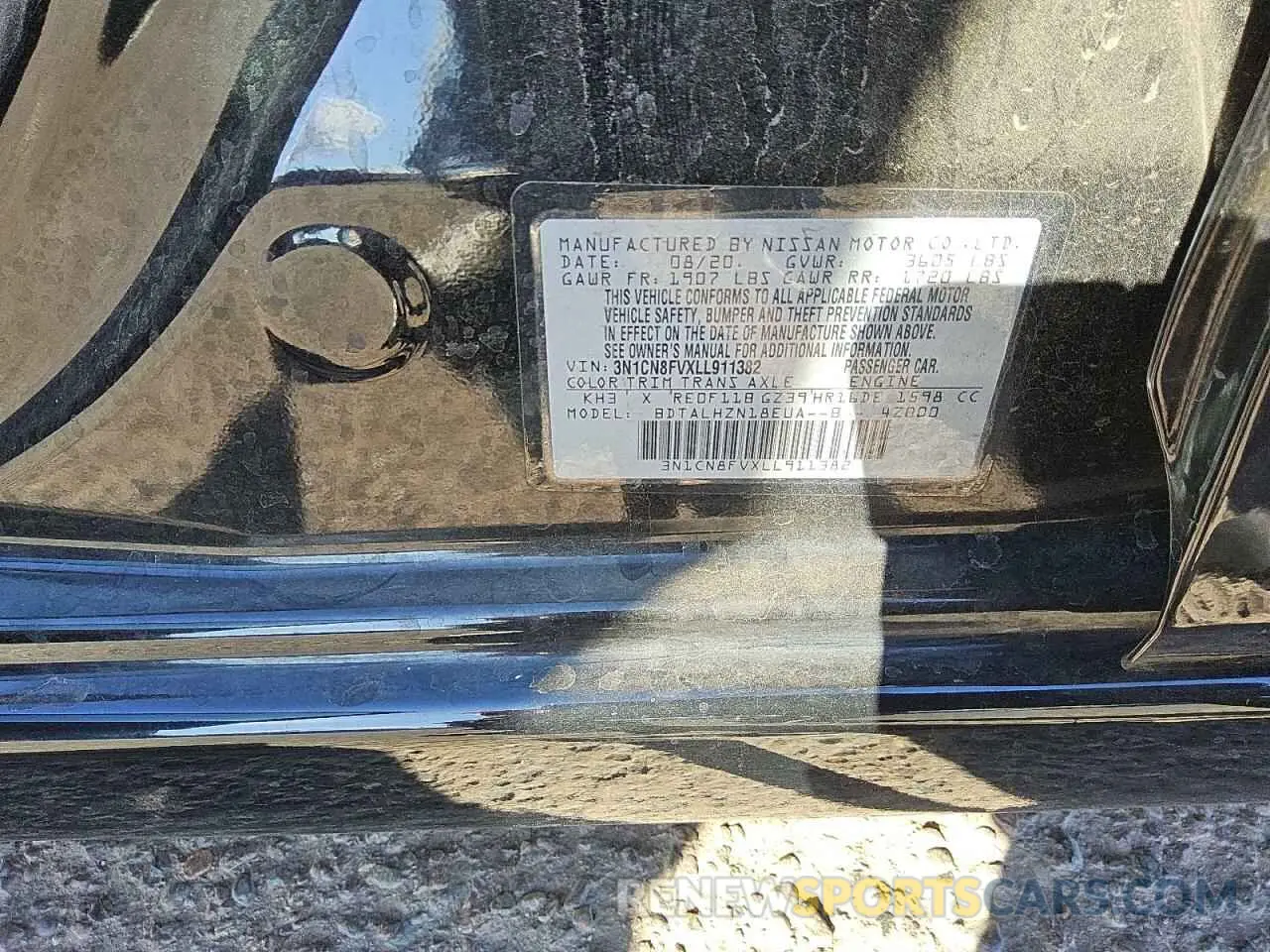 12 Photograph of a damaged car 3N1CN8FVXLL911382 NISSAN VERSA 2020