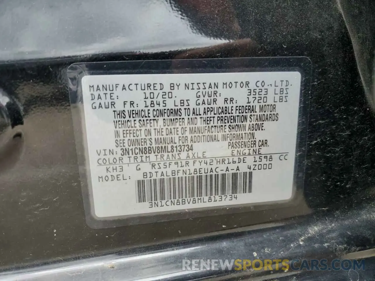 14 Photograph of a damaged car 3N1CN8BV8ML813734 NISSAN VERSA 2021