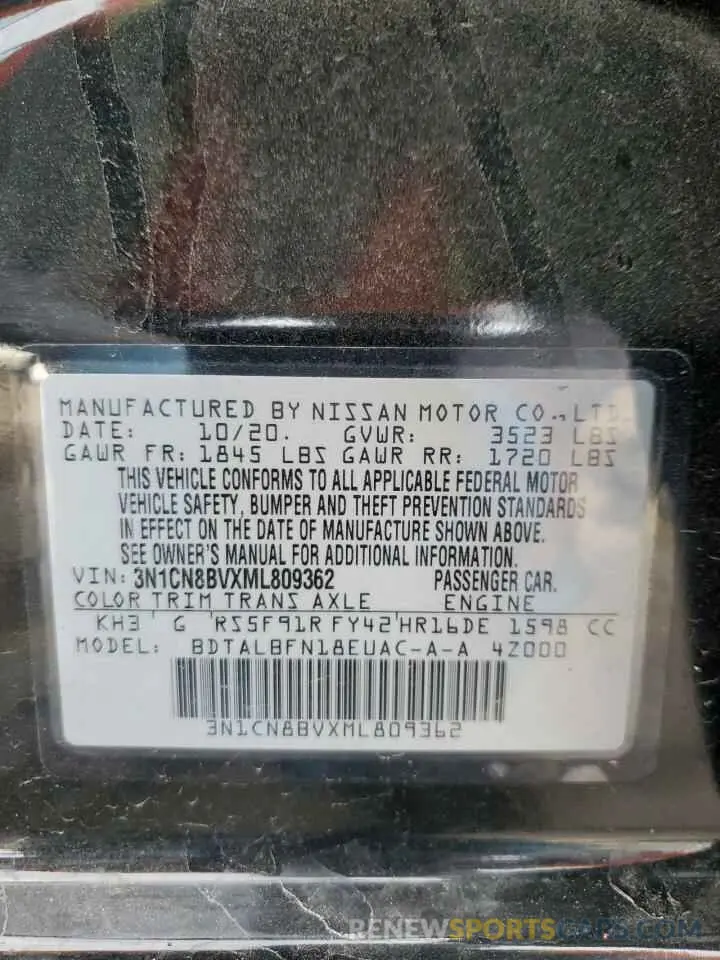 13 Photograph of a damaged car 3N1CN8BVXML809362 NISSAN VERSA 2021