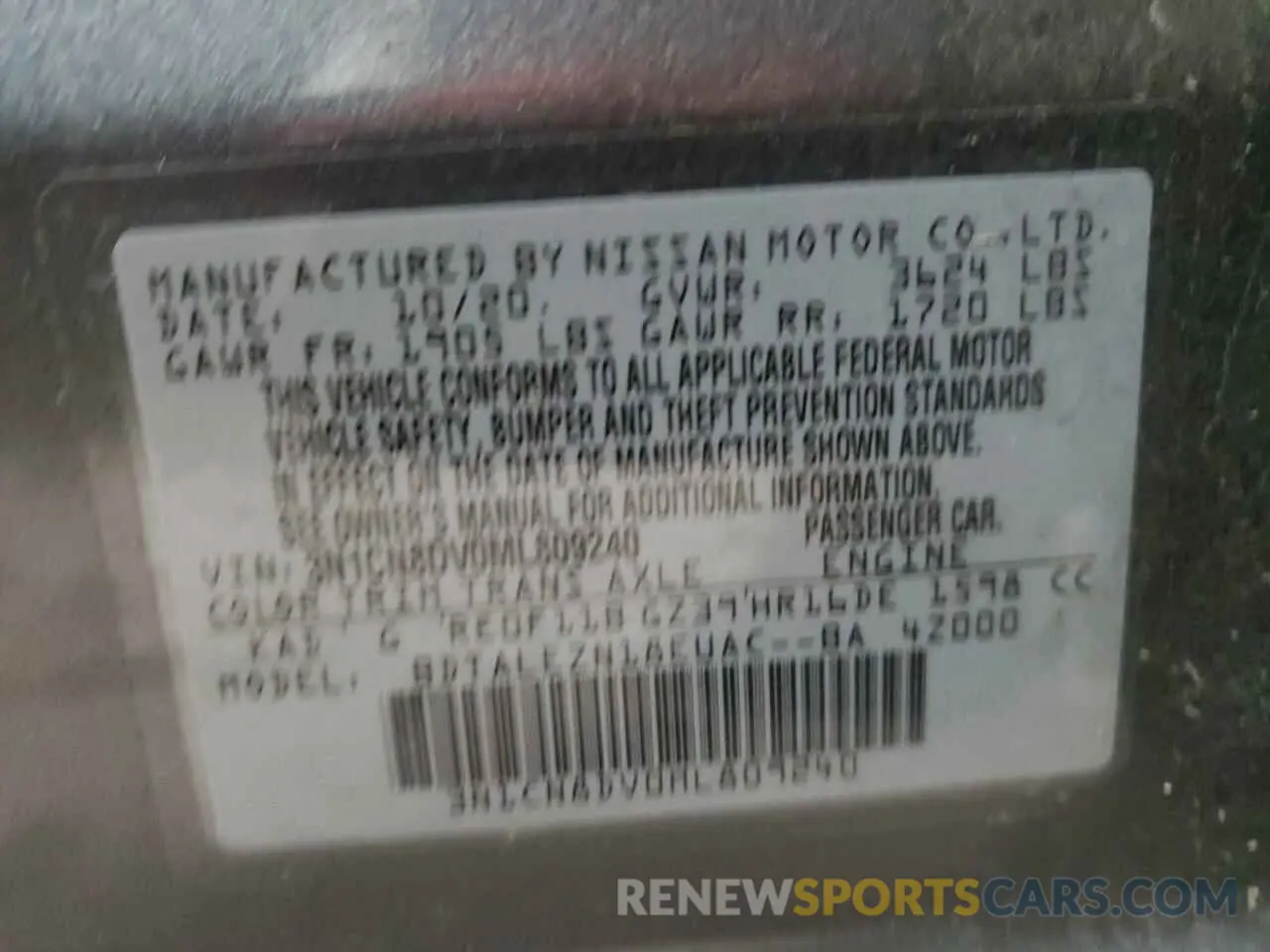 12 Photograph of a damaged car 3N1CN8DV0ML809240 NISSAN VERSA 2021