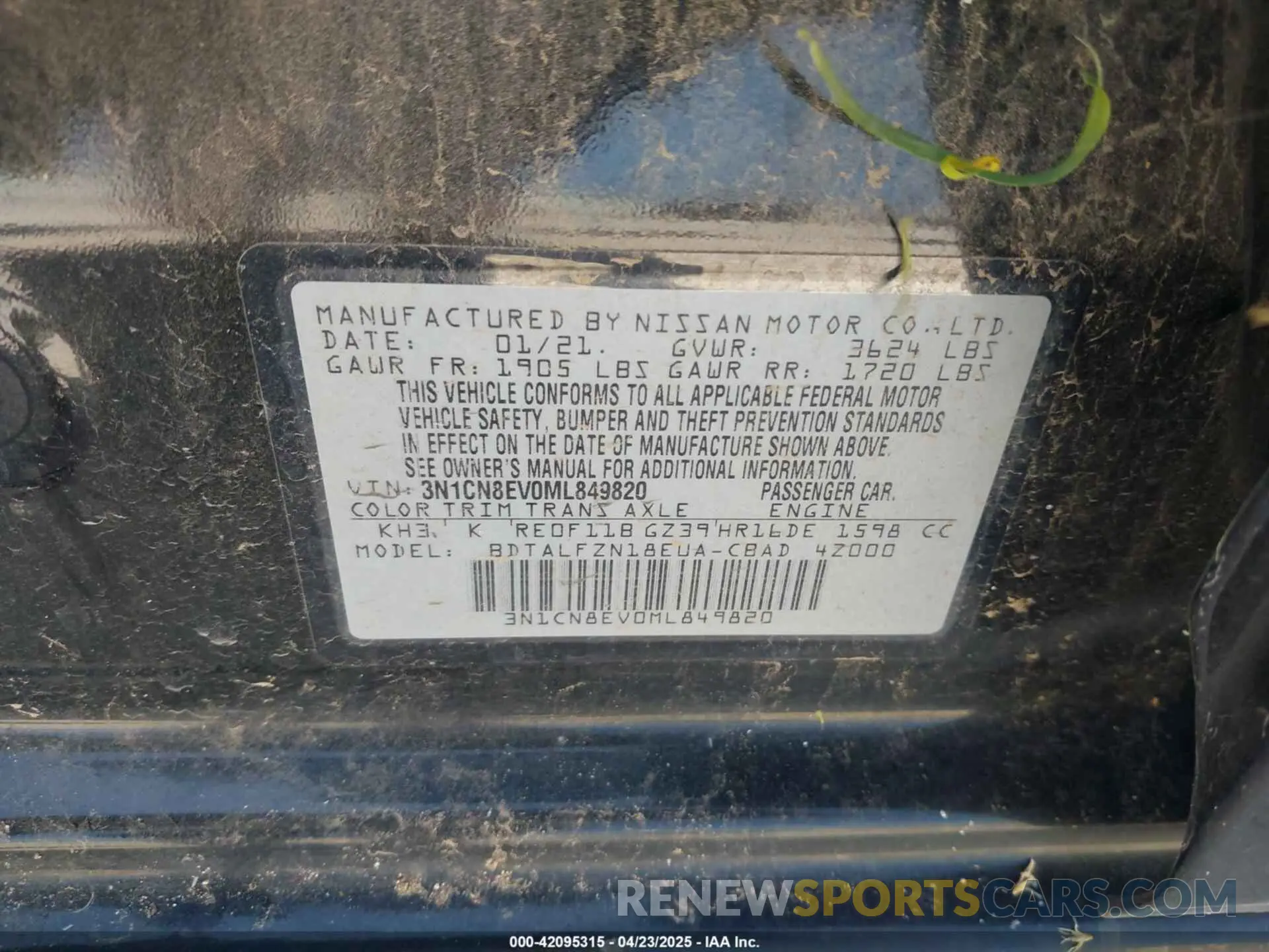 9 Photograph of a damaged car 3N1CN8EV0ML849820 NISSAN VERSA 2021