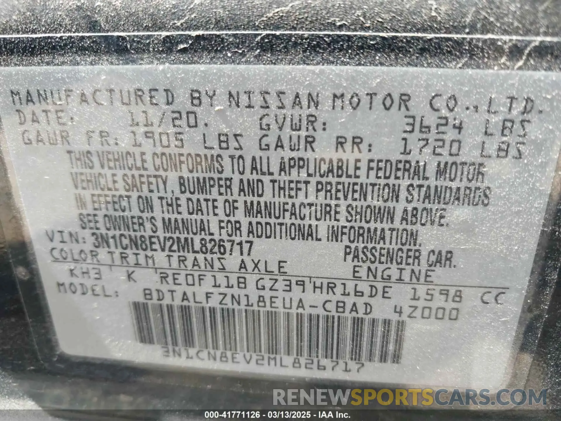 9 Photograph of a damaged car 3N1CN8EV2ML826717 NISSAN VERSA 2021