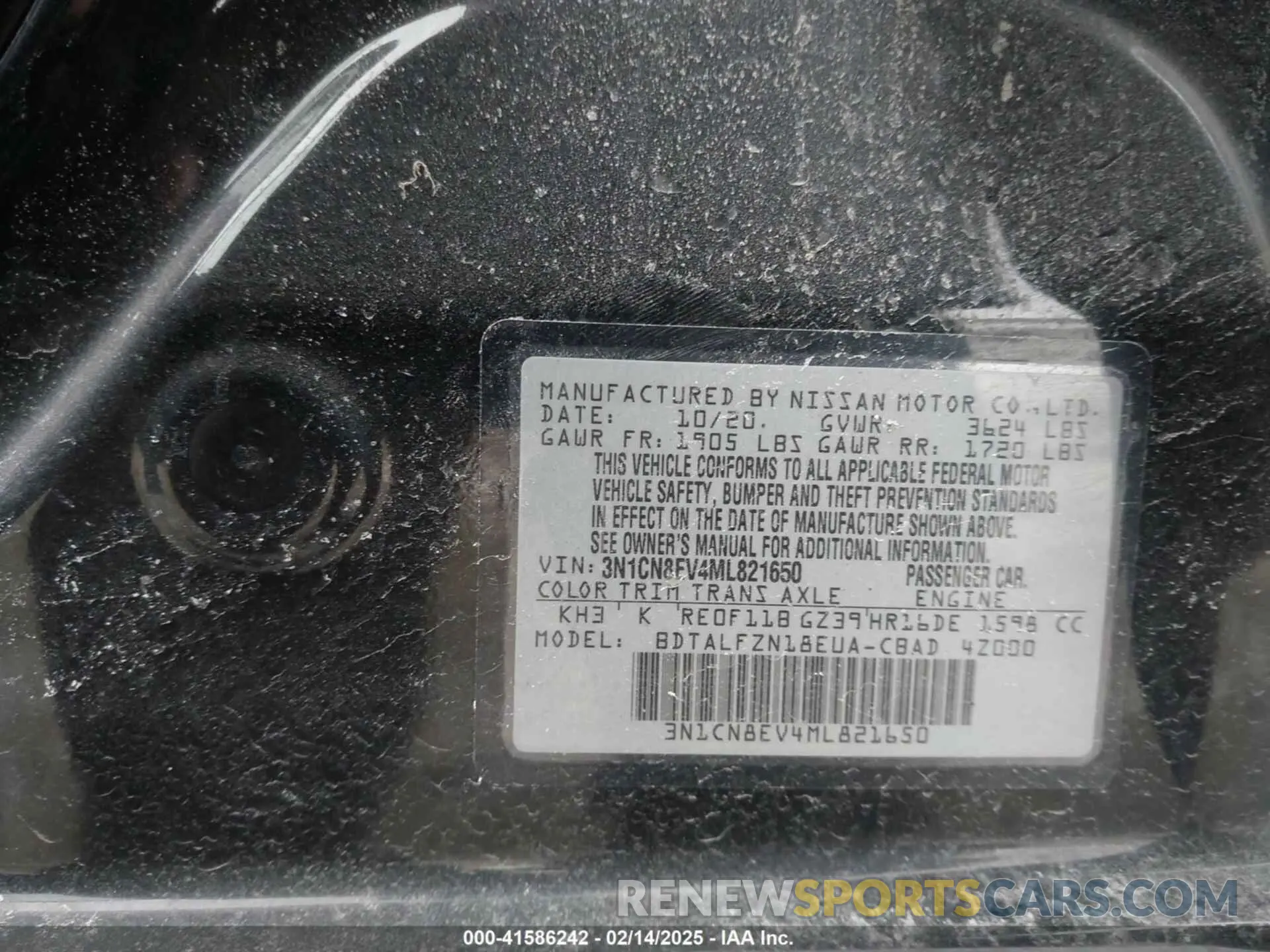 9 Photograph of a damaged car 3N1CN8EV4ML821650 NISSAN VERSA 2021