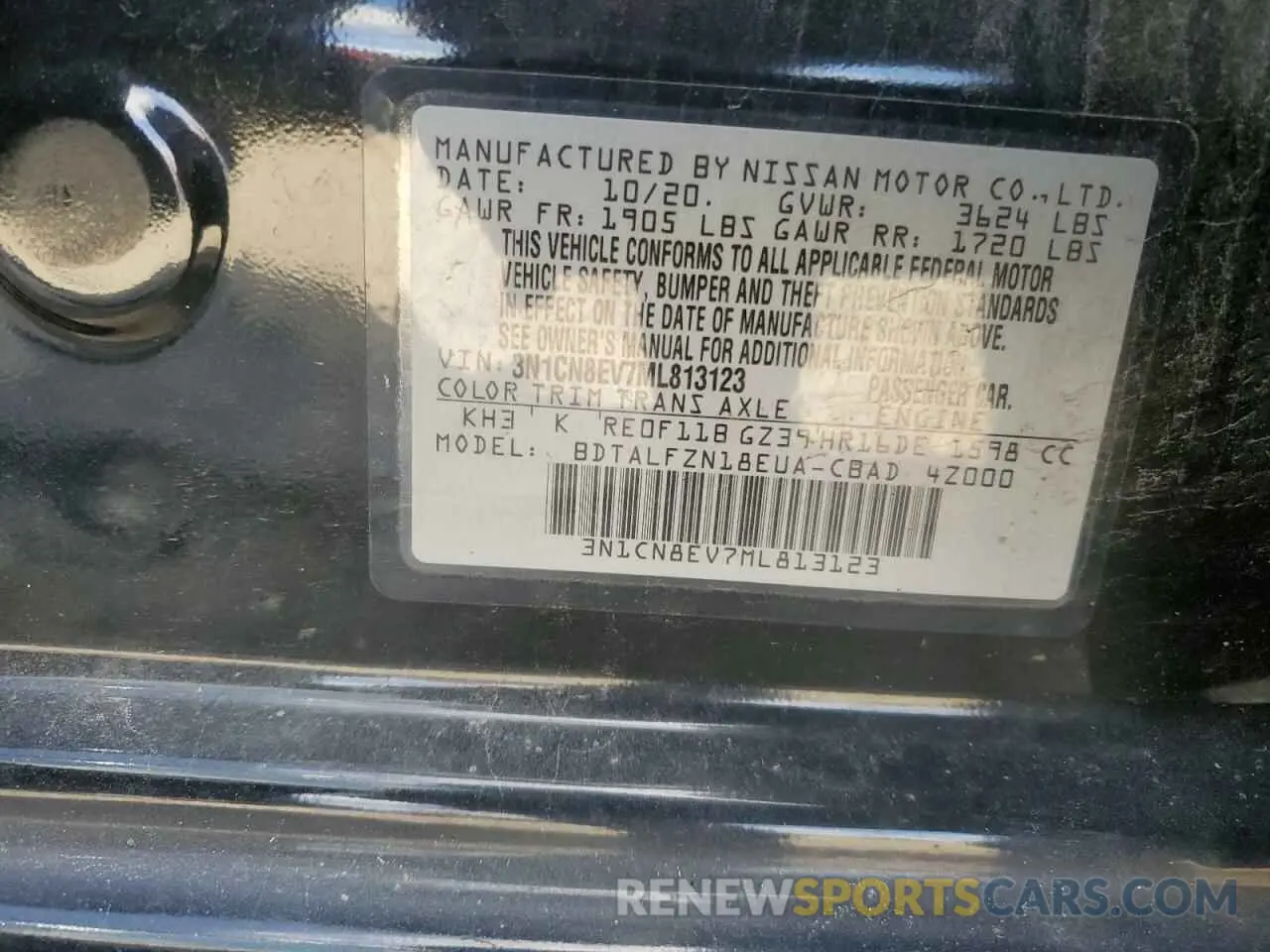 13 Photograph of a damaged car 3N1CN8EV7ML813123 NISSAN VERSA 2021