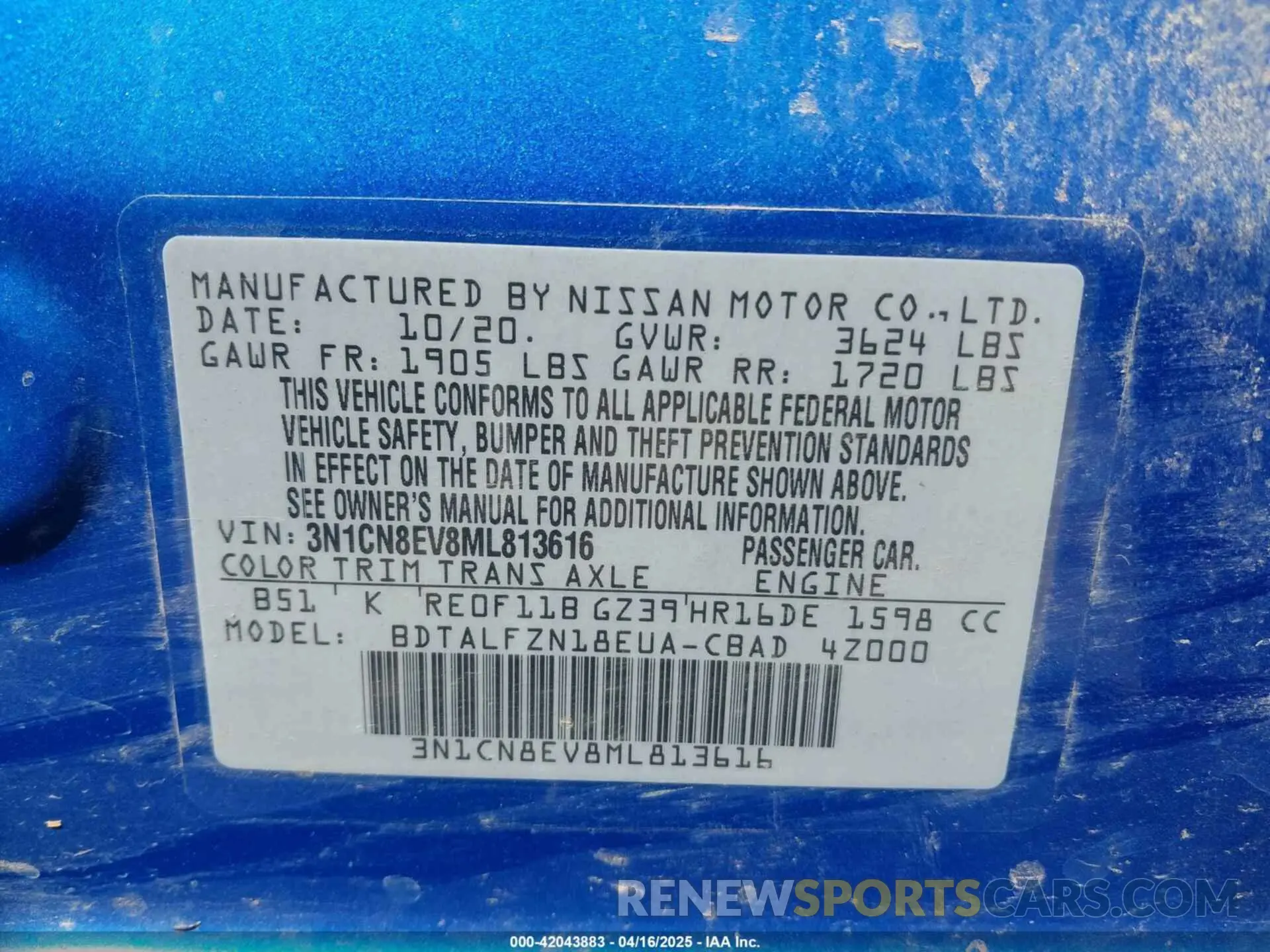 9 Photograph of a damaged car 3N1CN8EV8ML813616 NISSAN VERSA 2021