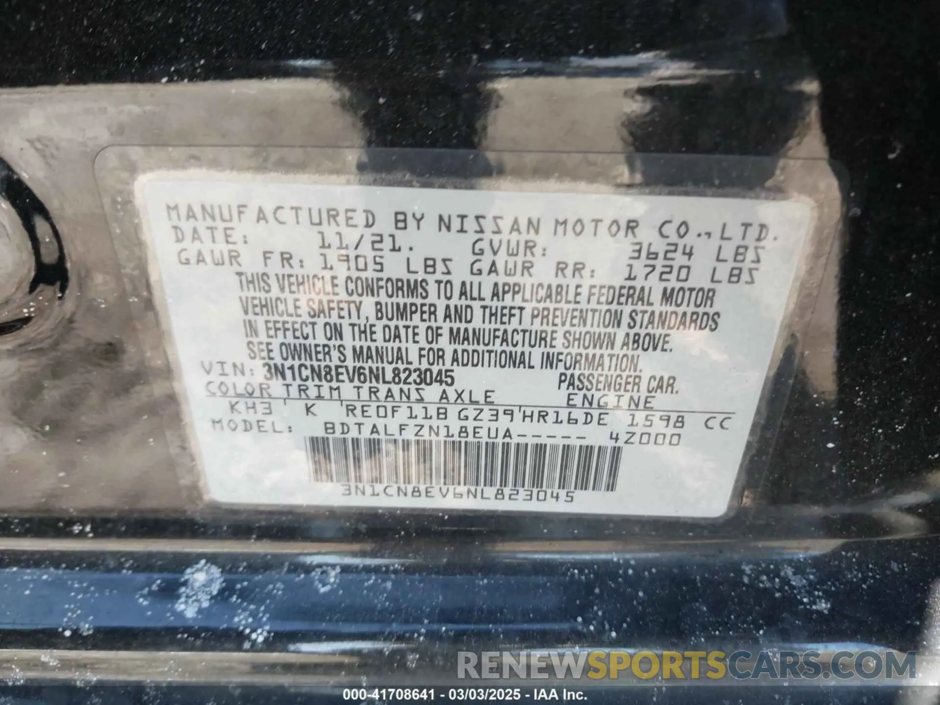 9 Photograph of a damaged car 3N1CN8EV6NL823045 NISSAN VERSA 2022