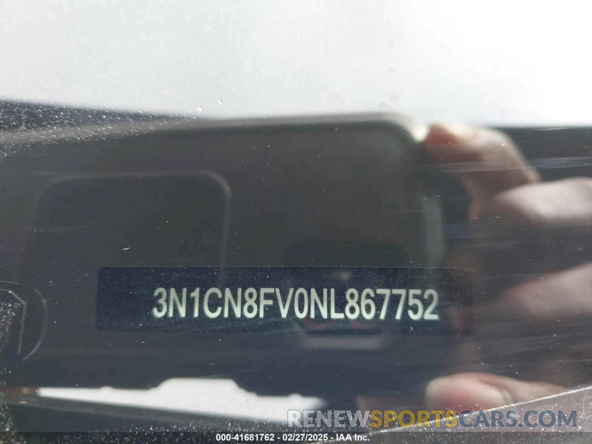 9 Photograph of a damaged car 3N1CN8FV0NL867752 NISSAN VERSA 2022