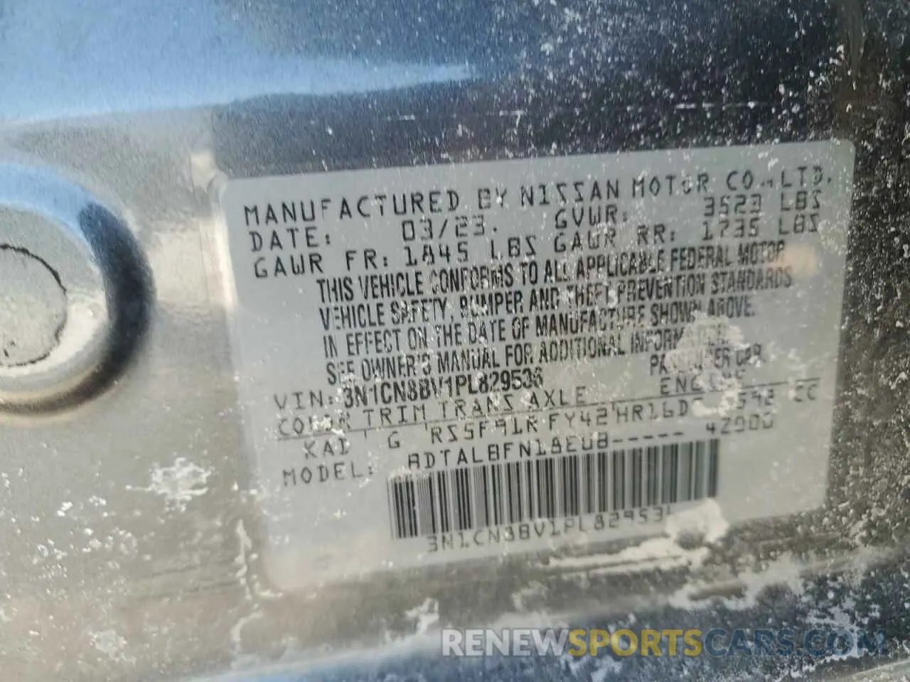 14 Photograph of a damaged car 3N1CN8BV1PL829536 NISSAN VERSA 2023