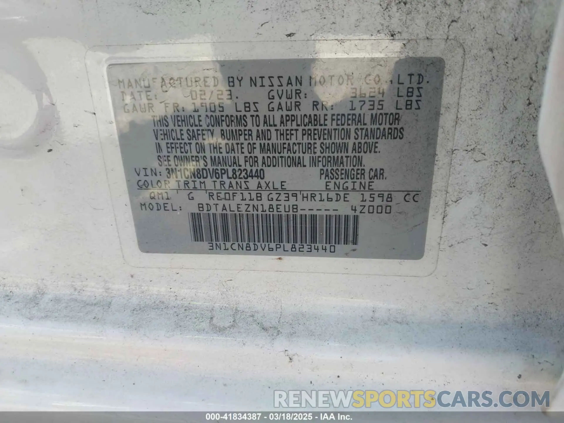 9 Photograph of a damaged car 3N1CN8DV6PL823440 NISSAN VERSA 2023