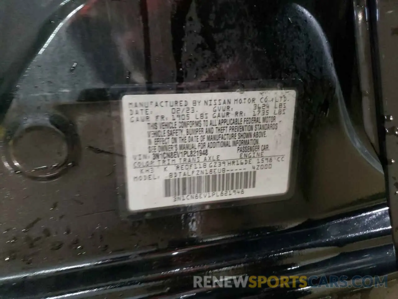 12 Photograph of a damaged car 3N1CN8EV1PL821948 NISSAN VERSA 2023