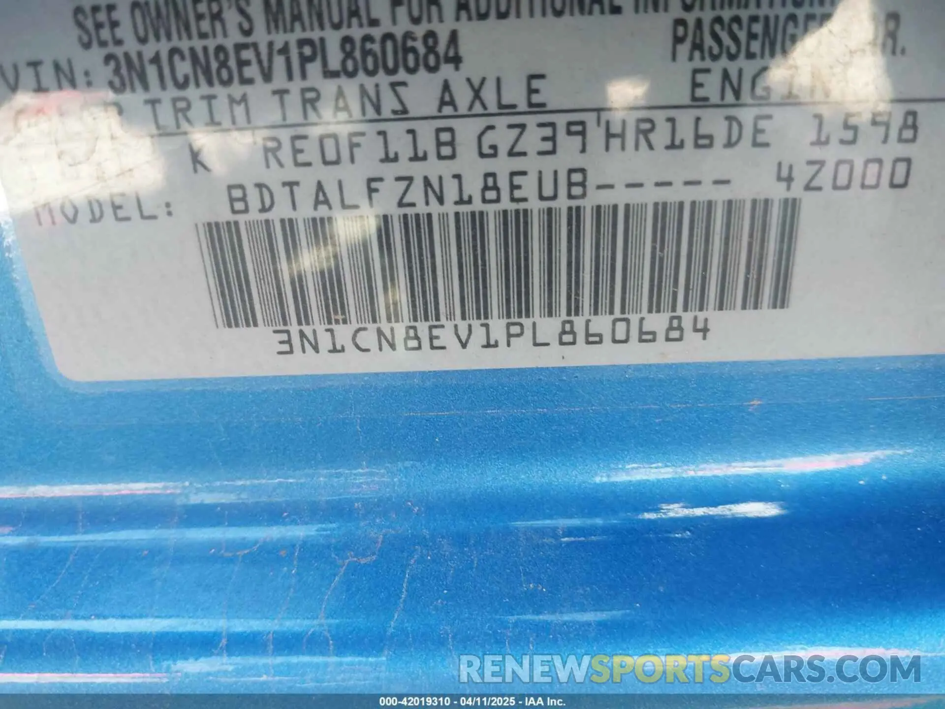 9 Photograph of a damaged car 3N1CN8EV1PL860684 NISSAN VERSA 2023