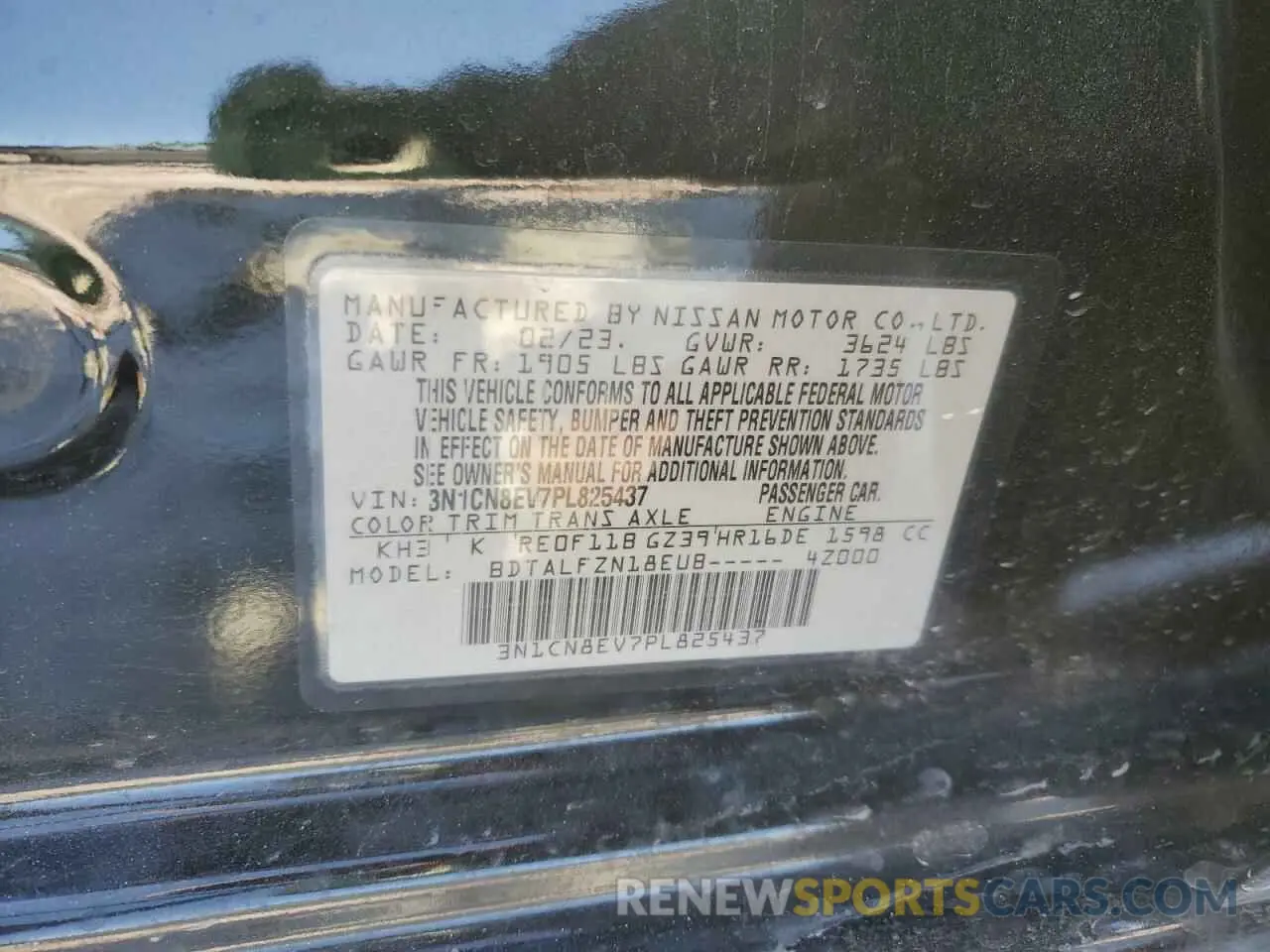 14 Photograph of a damaged car 3N1CN8EV7PL825437 NISSAN VERSA 2023