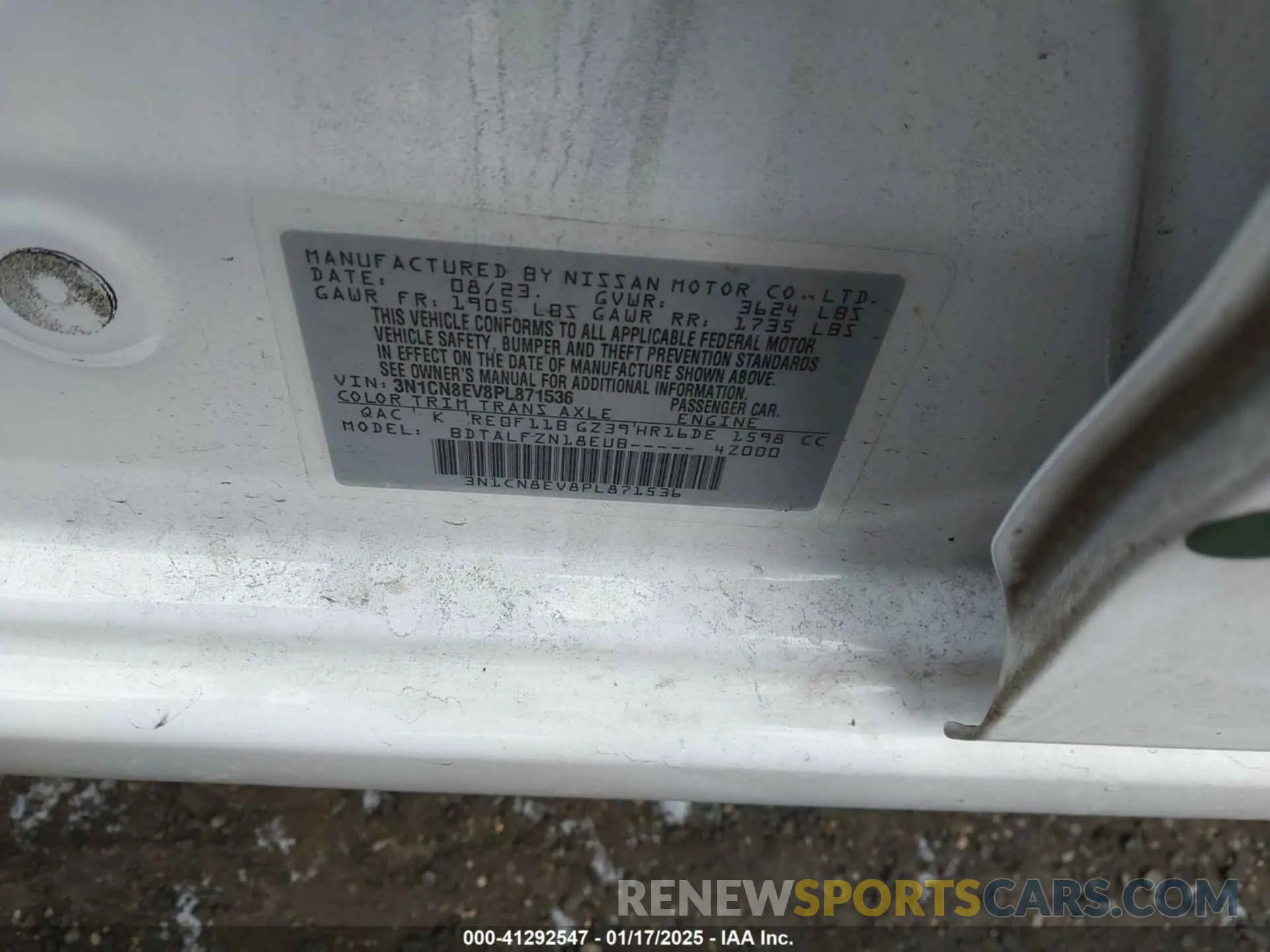 9 Photograph of a damaged car 3N1CN8EV8PL871536 NISSAN VERSA 2023