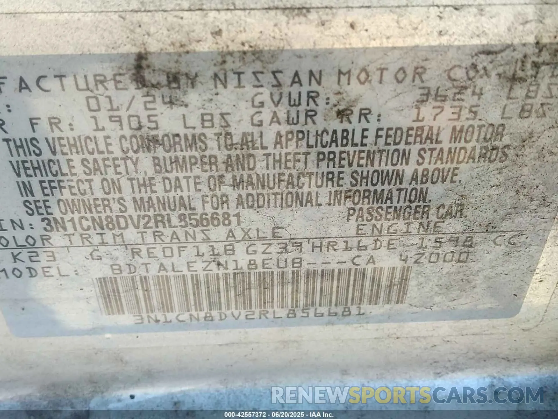 9 Photograph of a damaged car 3N1CN8DV2RL856681 NISSAN VERSA 2024