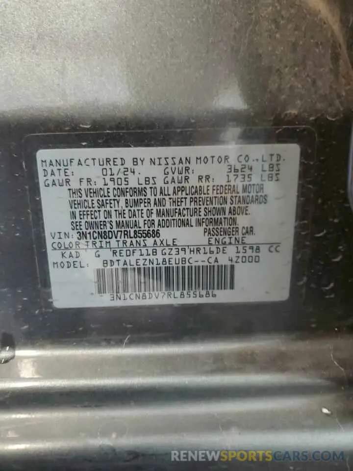 13 Photograph of a damaged car 3N1CN8DV7RL855686 NISSAN VERSA 2024