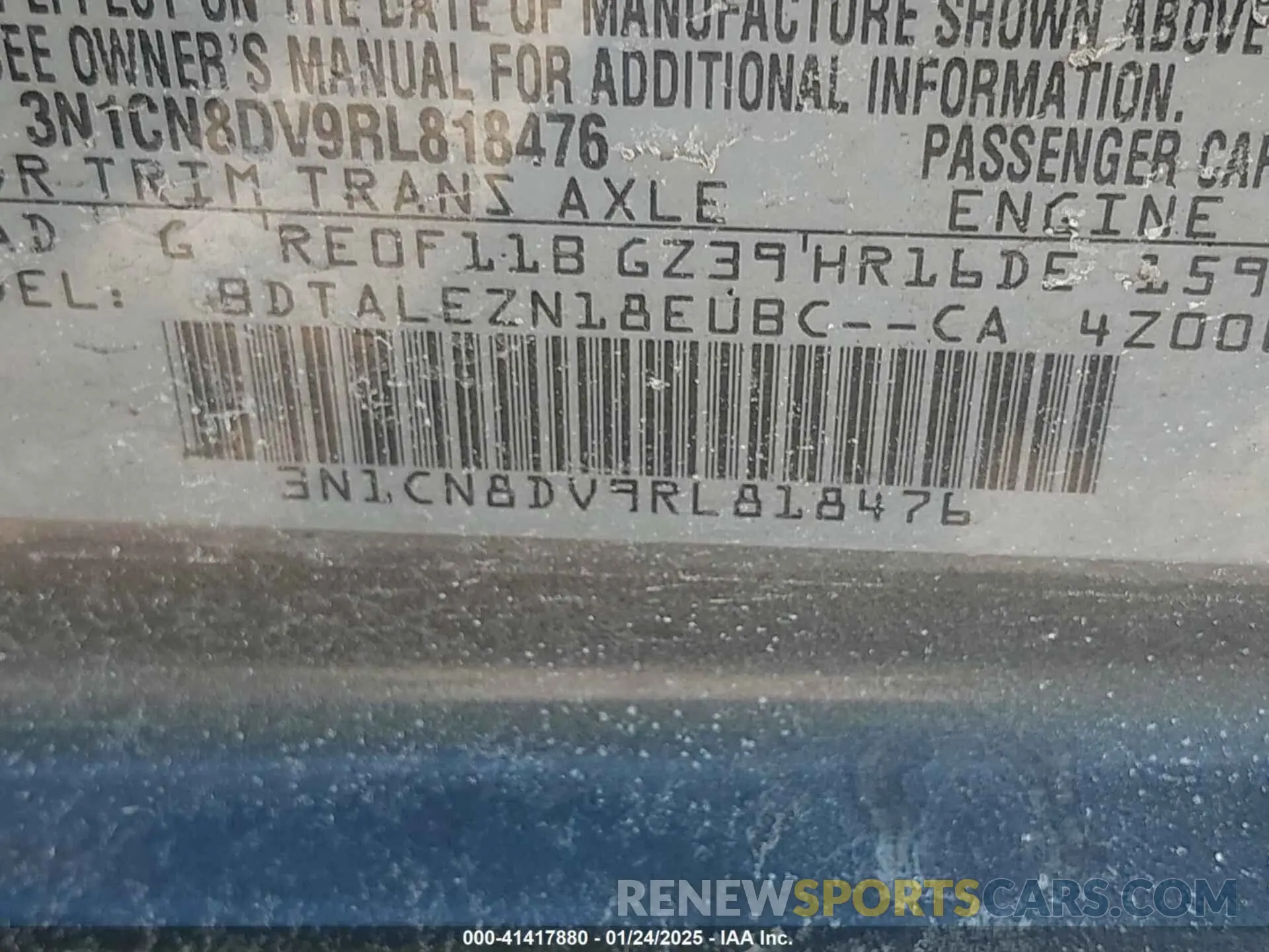 9 Photograph of a damaged car 3N1CN8DV9RL818476 NISSAN VERSA 2024