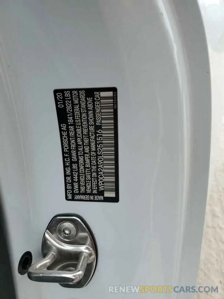 13 Photograph of a damaged car WP0CA2A90LS251516 PORSCHE 911 2020