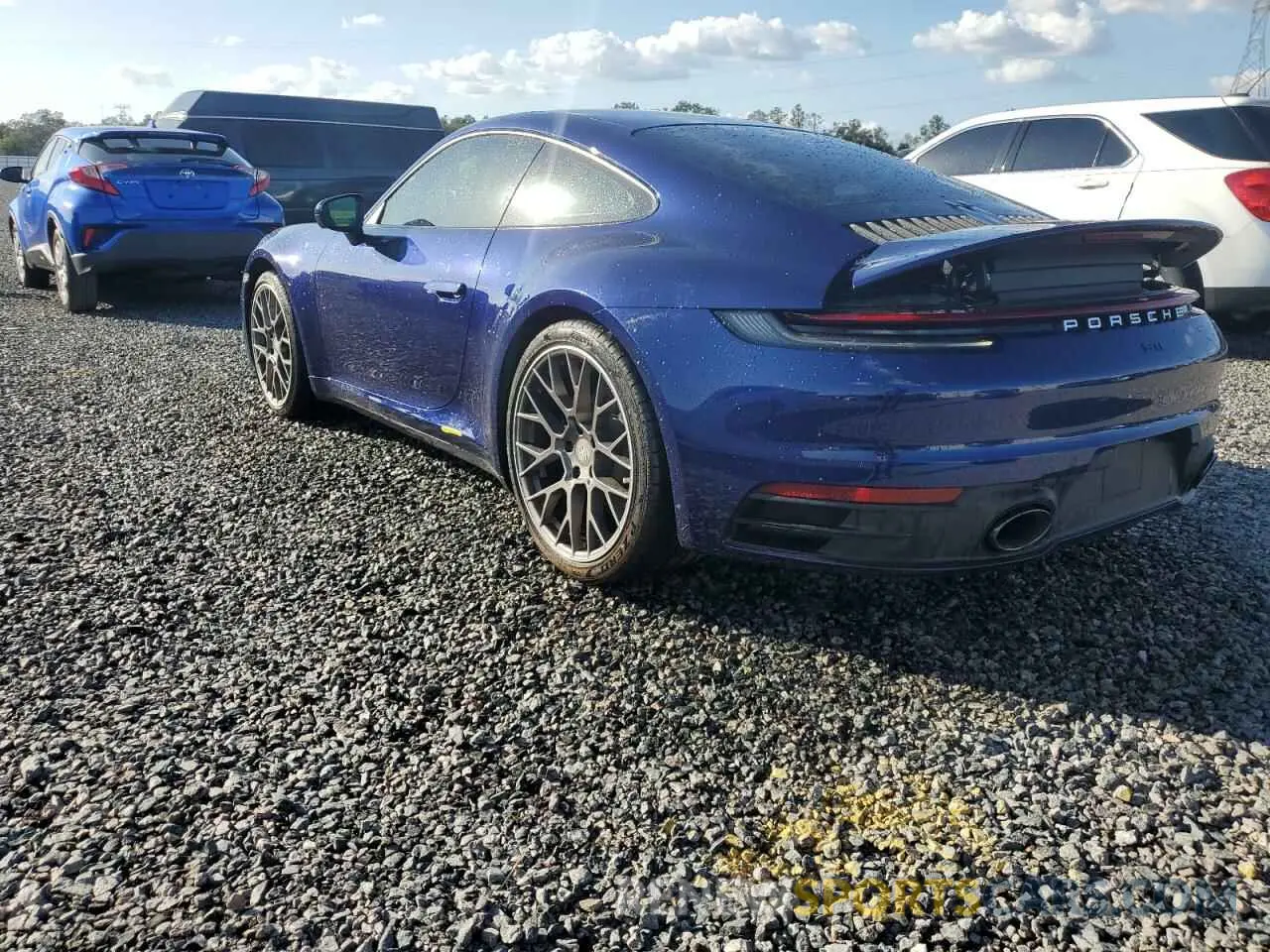 2 Photograph of a damaged car WP0AA2A97MS206873 PORSCHE 911 2021