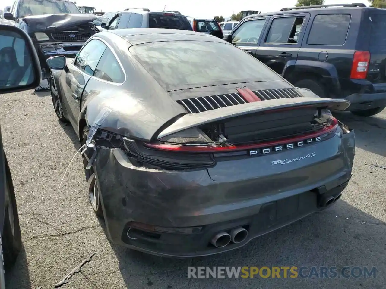 3 Photograph of a damaged car WP0AB2A93MS221612 PORSCHE 911 2021