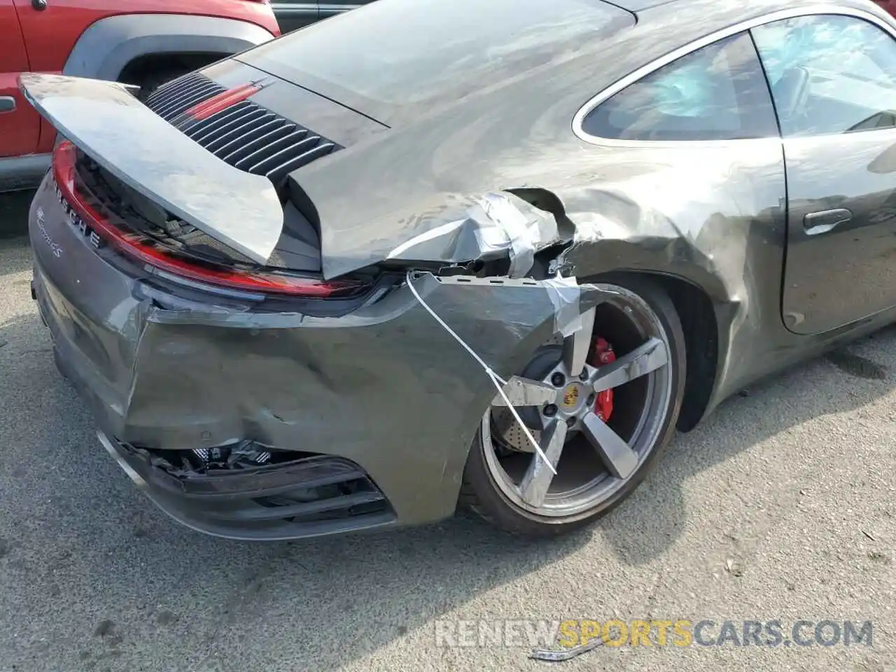 9 Photograph of a damaged car WP0AB2A93MS221612 PORSCHE 911 2021