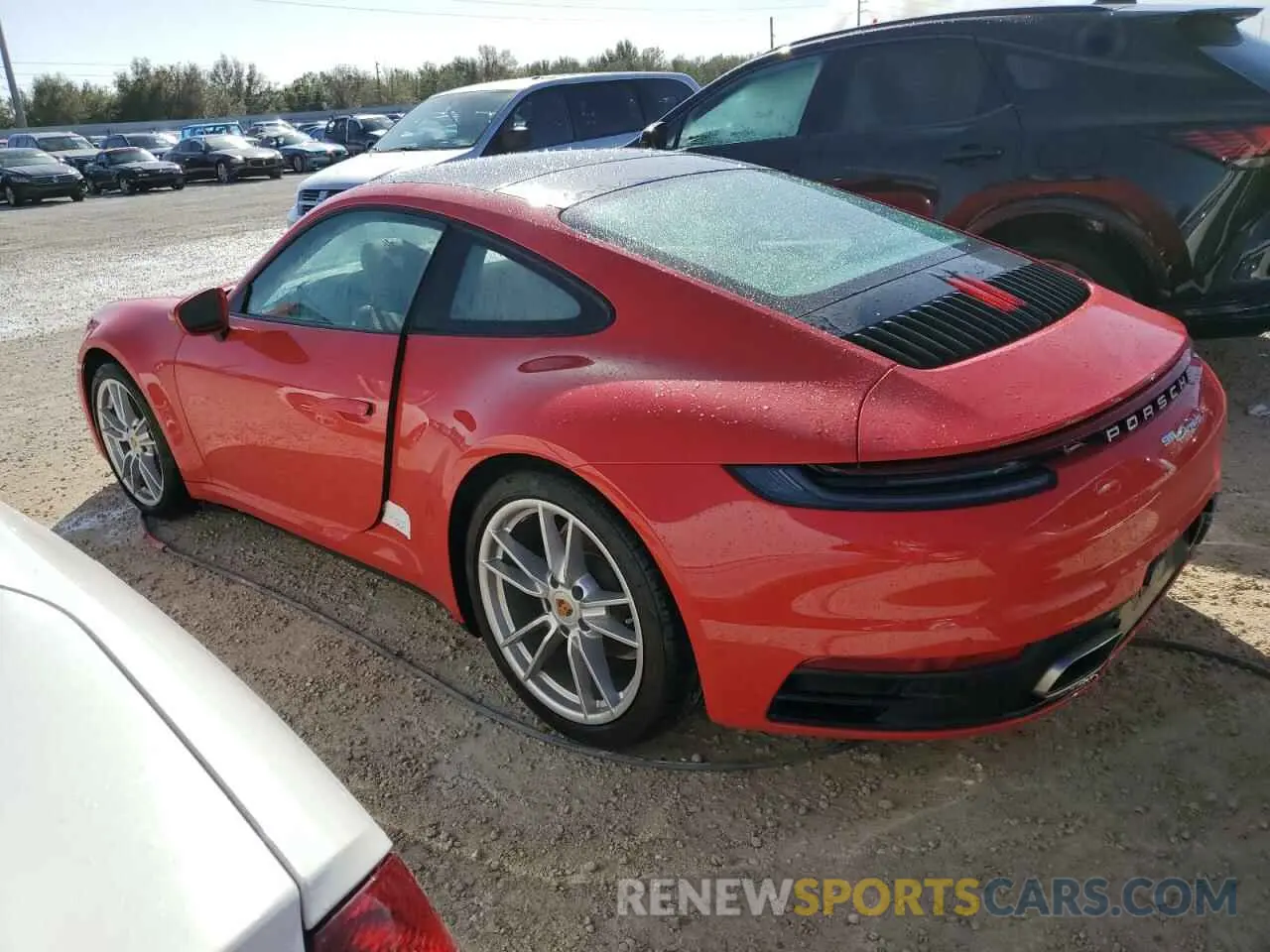 2 Photograph of a damaged car WP0AA2A92NS205440 PORSCHE 911 2022
