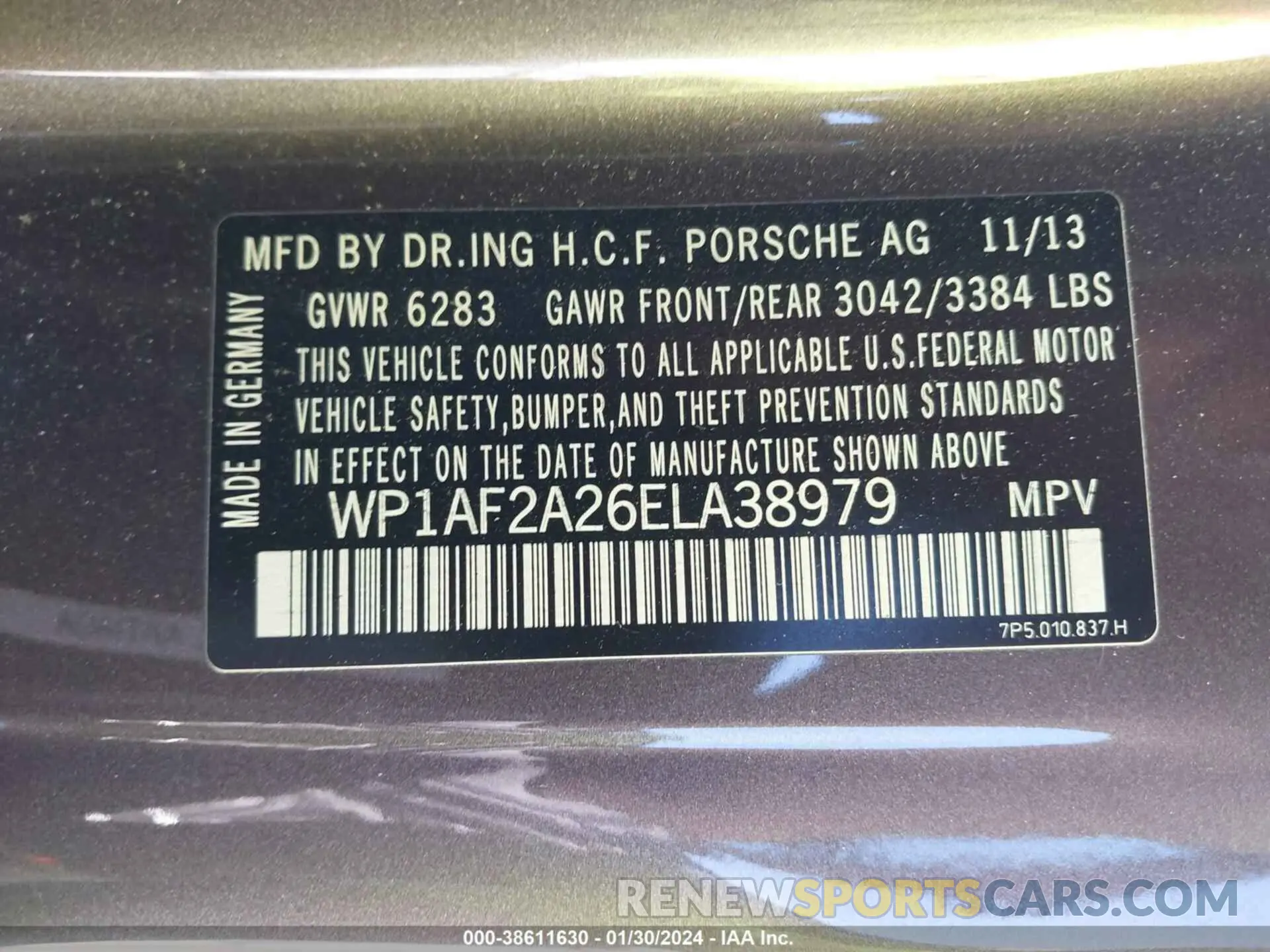 9 Photograph of a damaged car WP1AF2A26ELA38979 PORSCHE CAYENNE 2014
