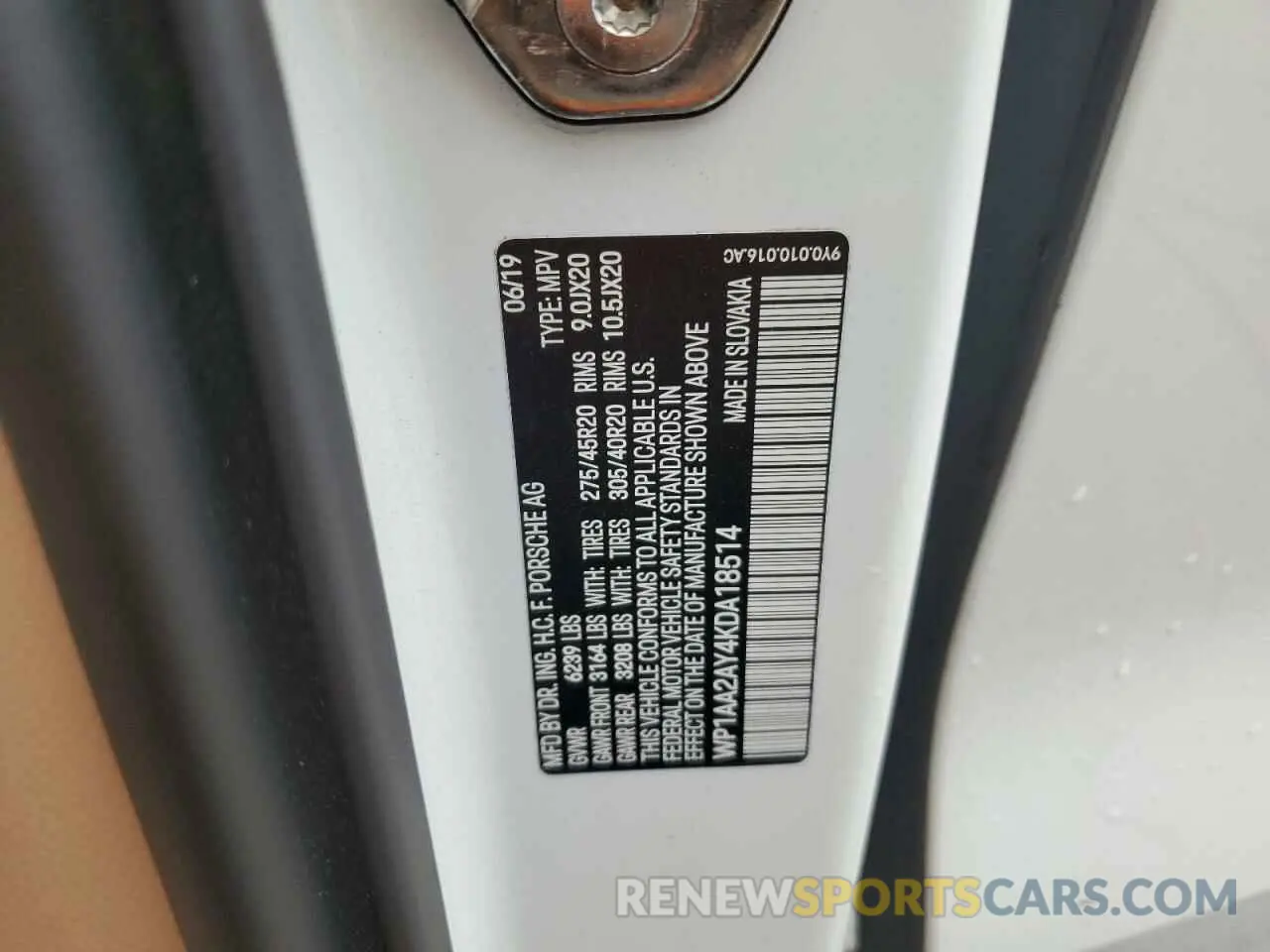13 Photograph of a damaged car WP1AA2AY4KDA18514 PORSCHE CAYENNE 2019