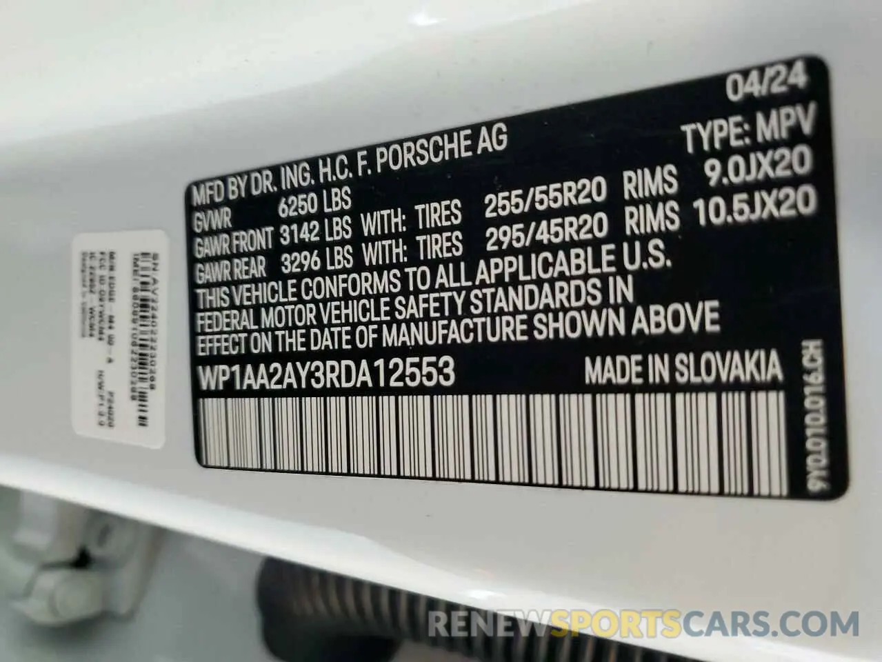 14 Photograph of a damaged car WP1AA2AY3RDA12553 PORSCHE CAYENNE 2024